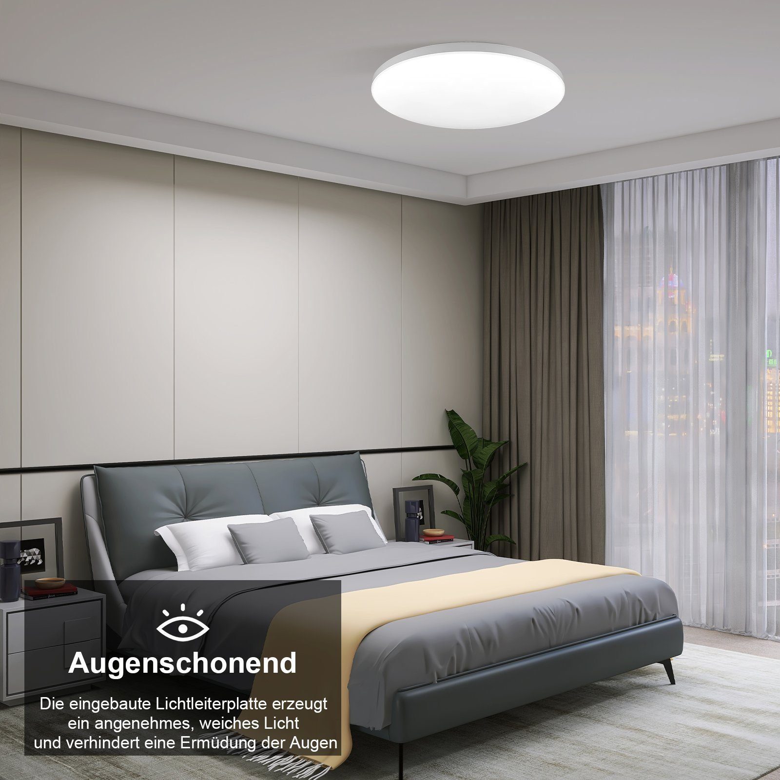 36W fest Schlafzimmer LED LETGOSPT Ø Panel für Deckenleuchte, LED Deckenleuchte LED 5cm, - Dimmbar 24W/36W integriert, Dünn Fernbedienung mit Rund 30cm Wohnzimmer, Ultra Kaltweiß/Naturweiß/Warmweiß, Weiß