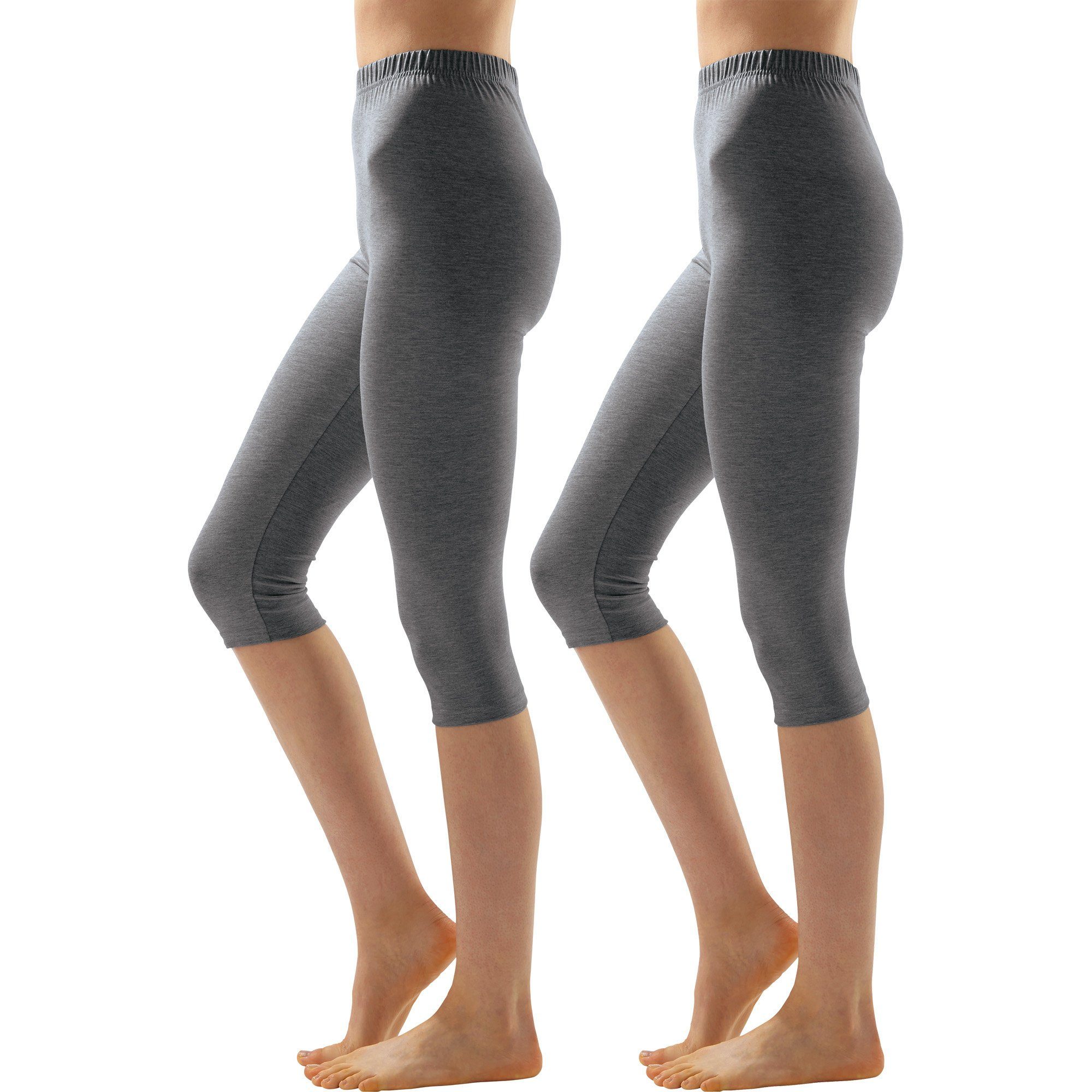 Erwin Müller Jogginghose Damen-Capri-Leggings 2er-Pack Uni