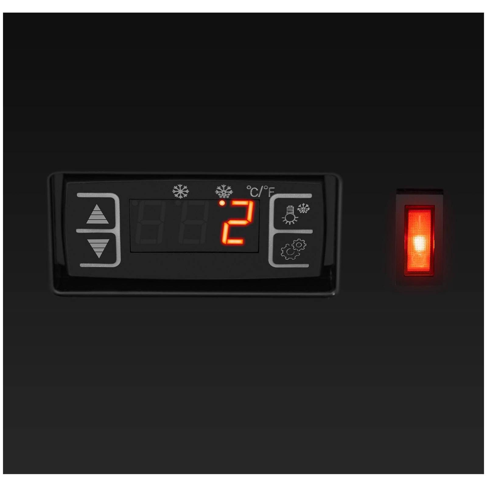 Royal Catering Kühlschrank RCCC-78-BT, 99 cm hoch, 45 cm breit, Kühlvitrine - 78L - Royal Catering - 4 Ebenen - schwarz - abschließbar – Bild 2 von 5
