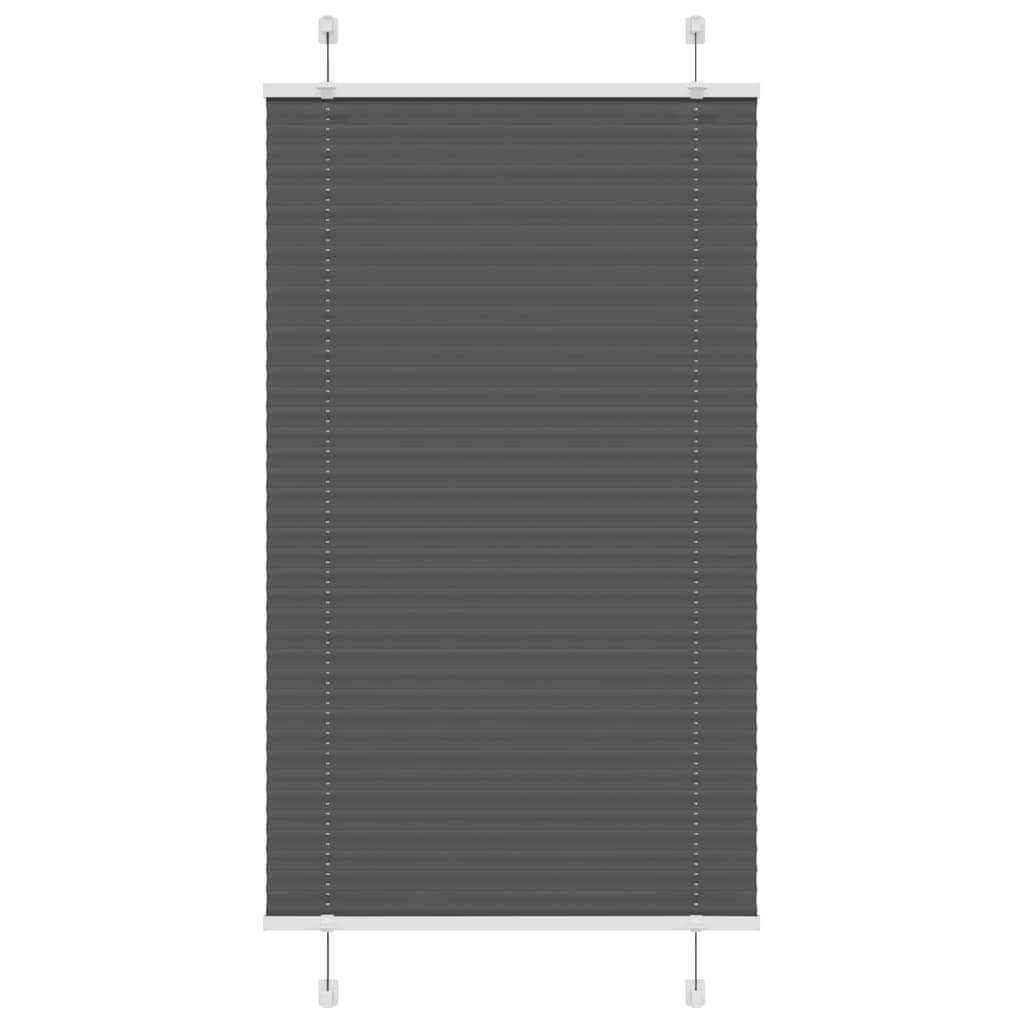 Gardine 80 x 150 cm Plissee Schwarz 80x150 cm Stoffbreite 79,4 cm Polyester