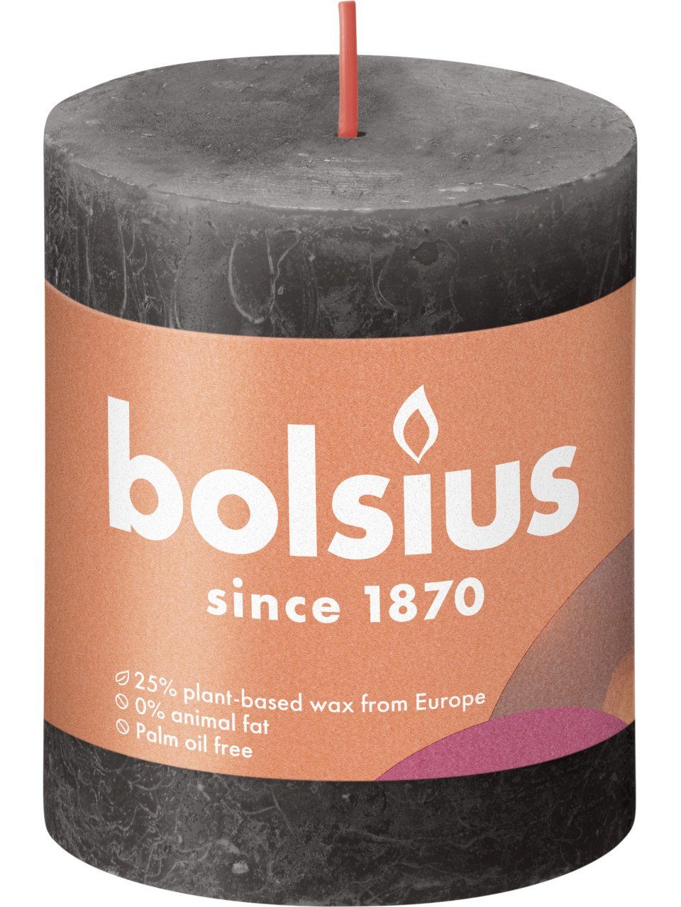 Bolsius Stumpenkerze Bolsius Rustik Stumpenkerze stürmisches grau