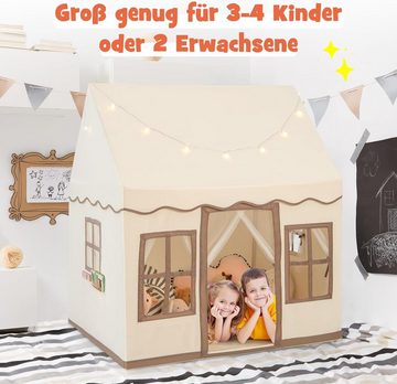 KOMFOTTEU Spielzelt Kinder mit Sternenlichtern & Matte