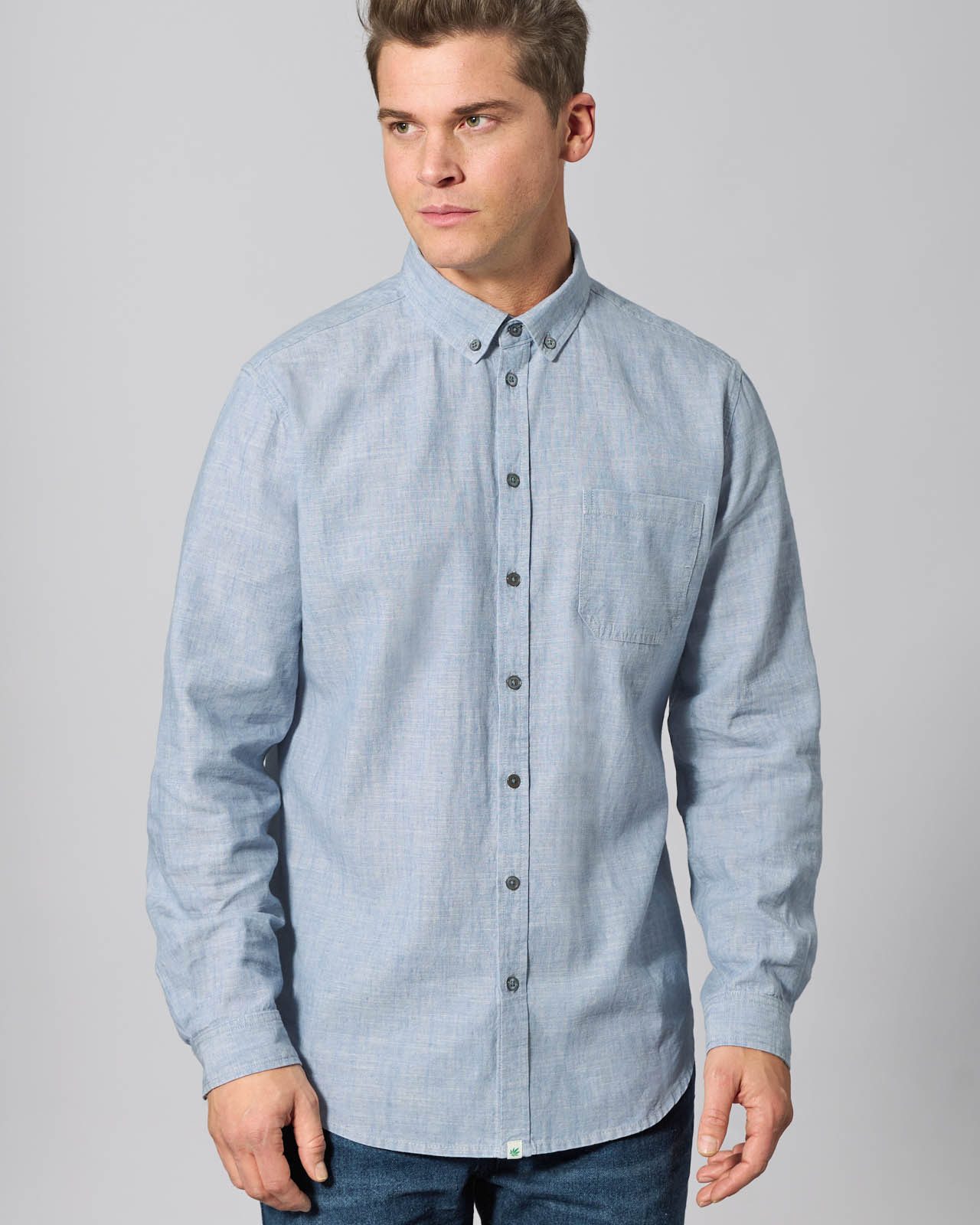 HempAge Langarmhemd DH059 Buttondown Hemd