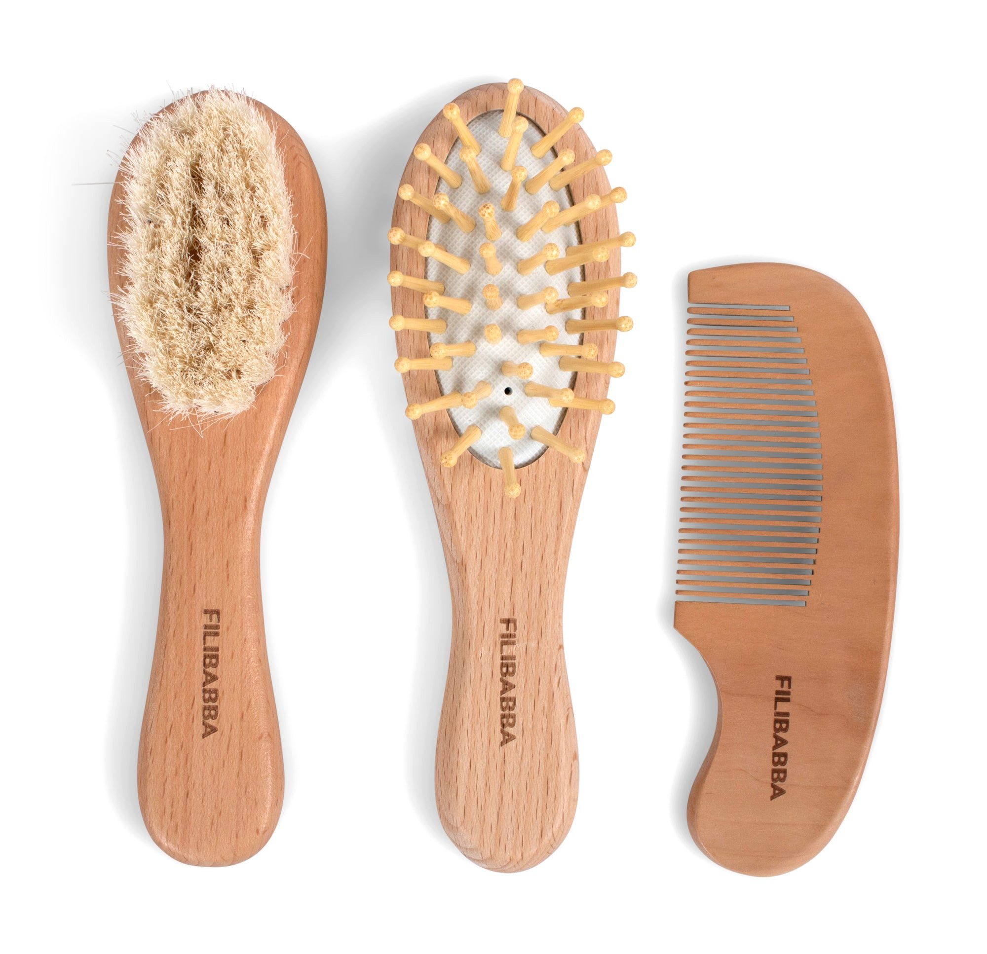 Haarbürsten-Set Filibabba - Set mit Babybürsten und -kamm
