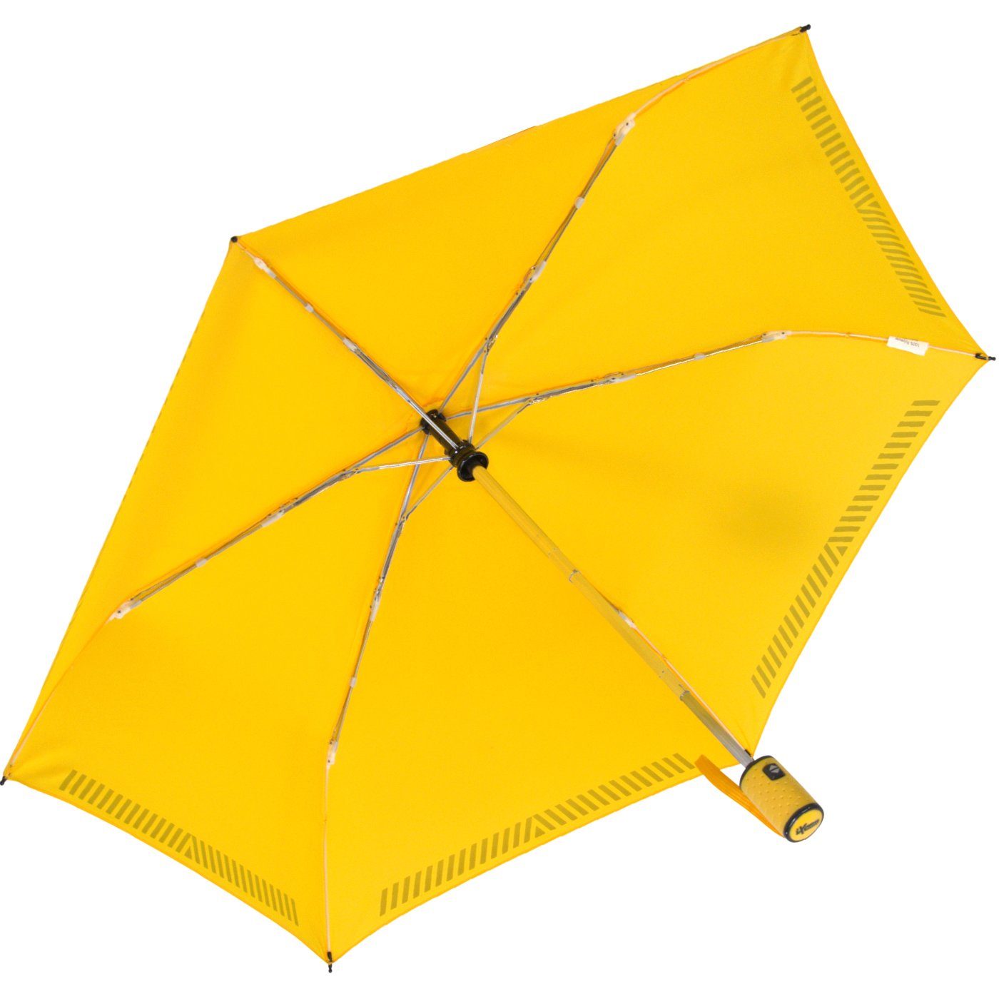 iX-brella Taschenregenschirm für Kinder Safety Reflex mit Auf-Zu-Automatik, kräftige Farben mit reflektierenden Streifen