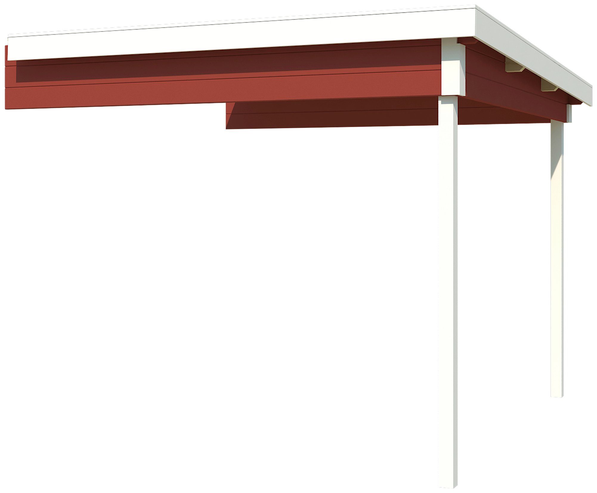 LASITA MAJA Schleppdach Zambezi 250, BxT: 2600x2746 cm, für Zambezi 2,4 & 6, Dachverlängerung 28 mm, Fundamentmass 2500x2500, Schwedenrot