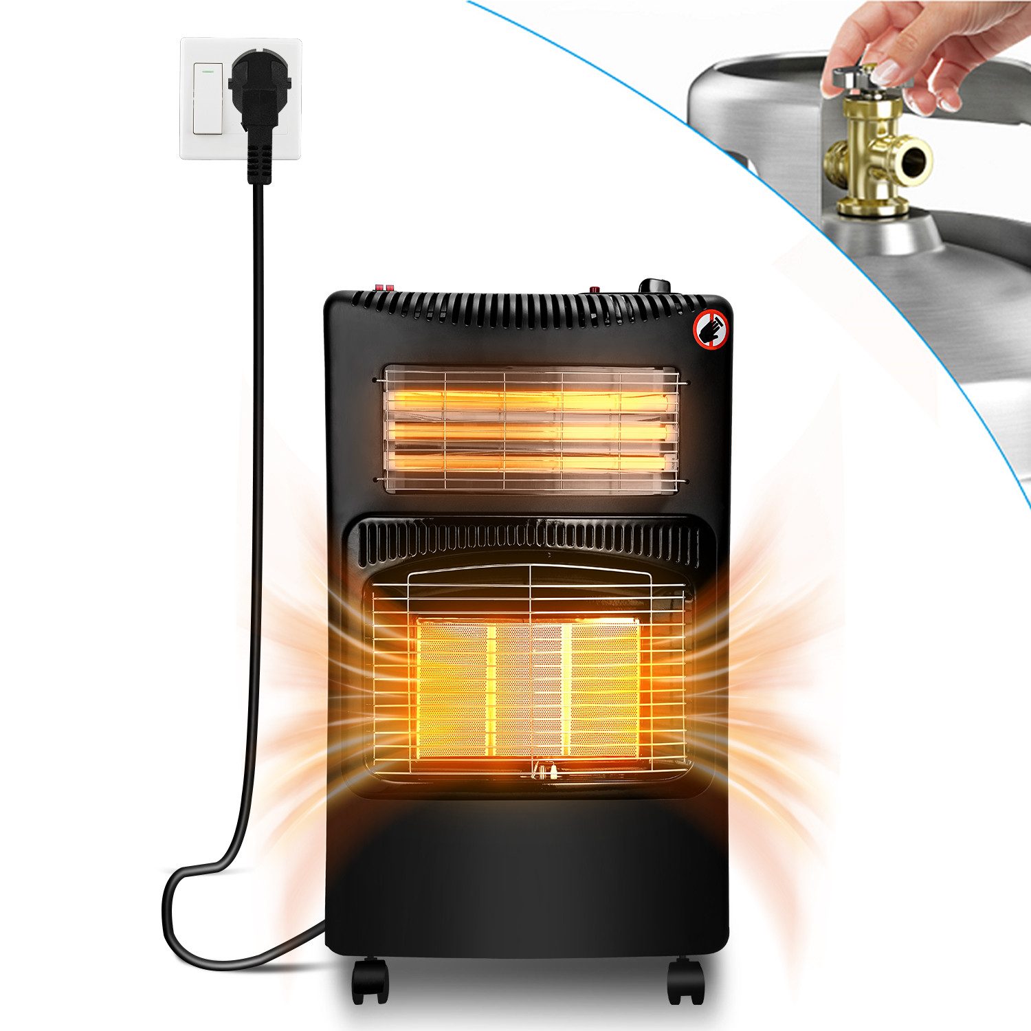 Clanmacy Heizgerät 4200W Gasheizer Gasheizung Wärmestrahler Heizung Gasheiz günstig online kaufen