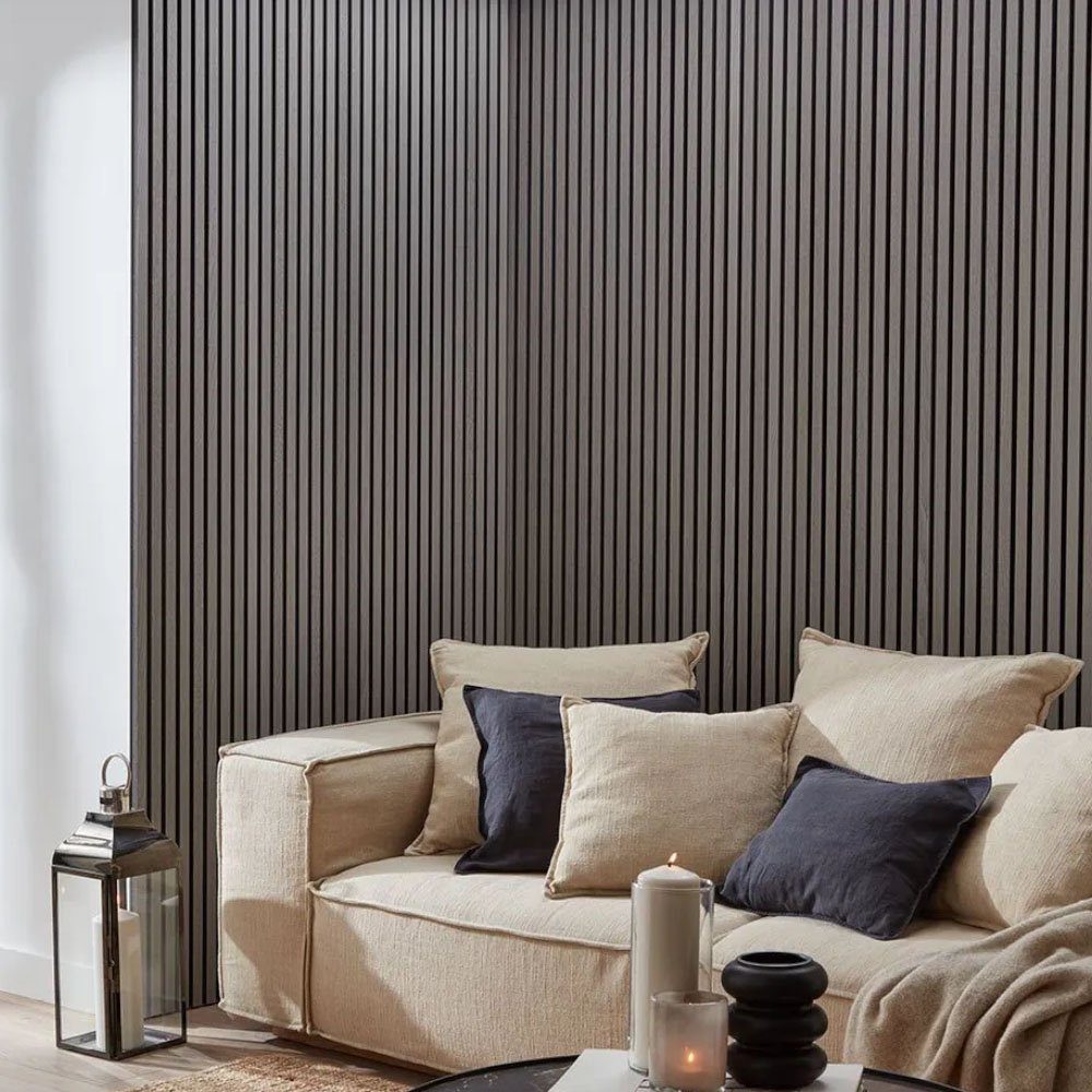 HOME DELUXE Wandpaneel Akustikpaneel / Lamellenwand SONIC, BxL: 40,00x80,00 cm, 0,32 qm, (Schalldämpfend, 1-tlg., Individuell kürzbar und zuschneidbar) Holzwand, Akustik Wand Paneele, Akustik Paneel