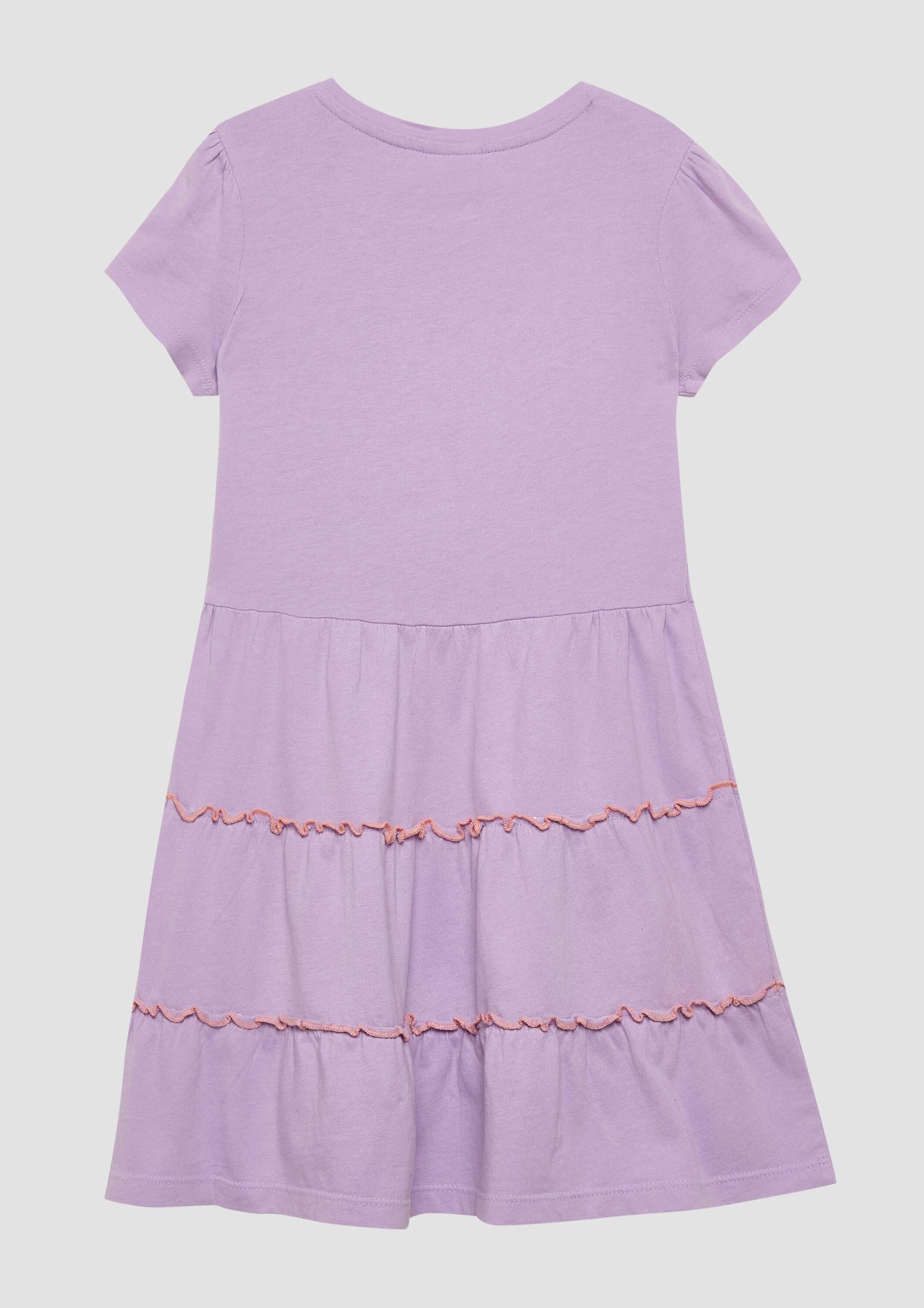 s.Oliver Minikleid Kleid Jersey-Kleid mit Puffärmeln und Pailletten