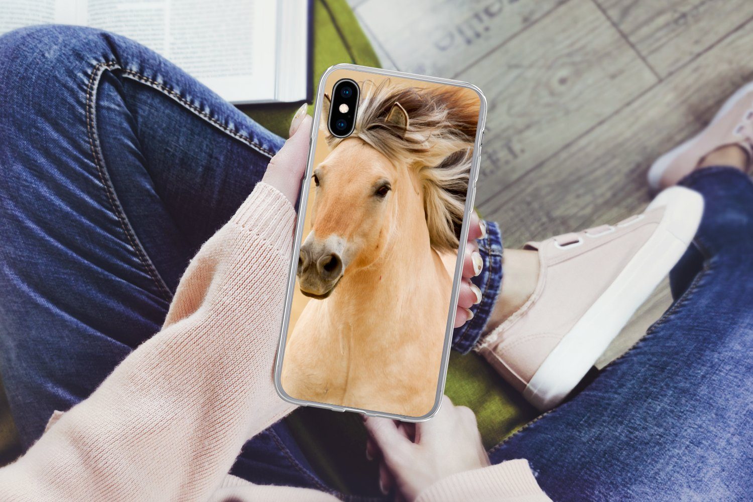 MuchoWow Handyhülle für Apple iPhone X Pferde - Tiere - Mähne - Porträt, Smartphone-Bumper, Print, Handy Schutzhülle Dünn