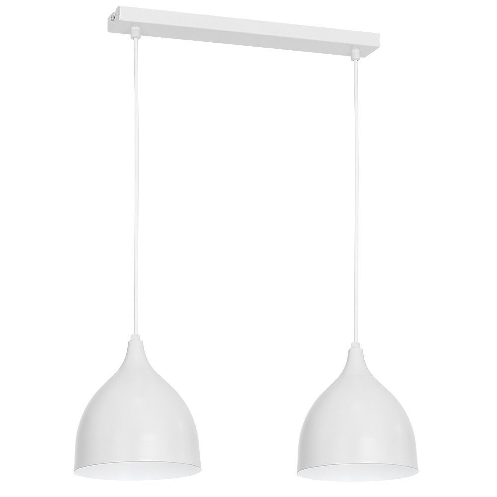 Licht-Erlebnisse Pendelleuchte NOAK, ohne Leuchtmittel, Esstischlampe Weiß 2-flammig Hängeleuchte