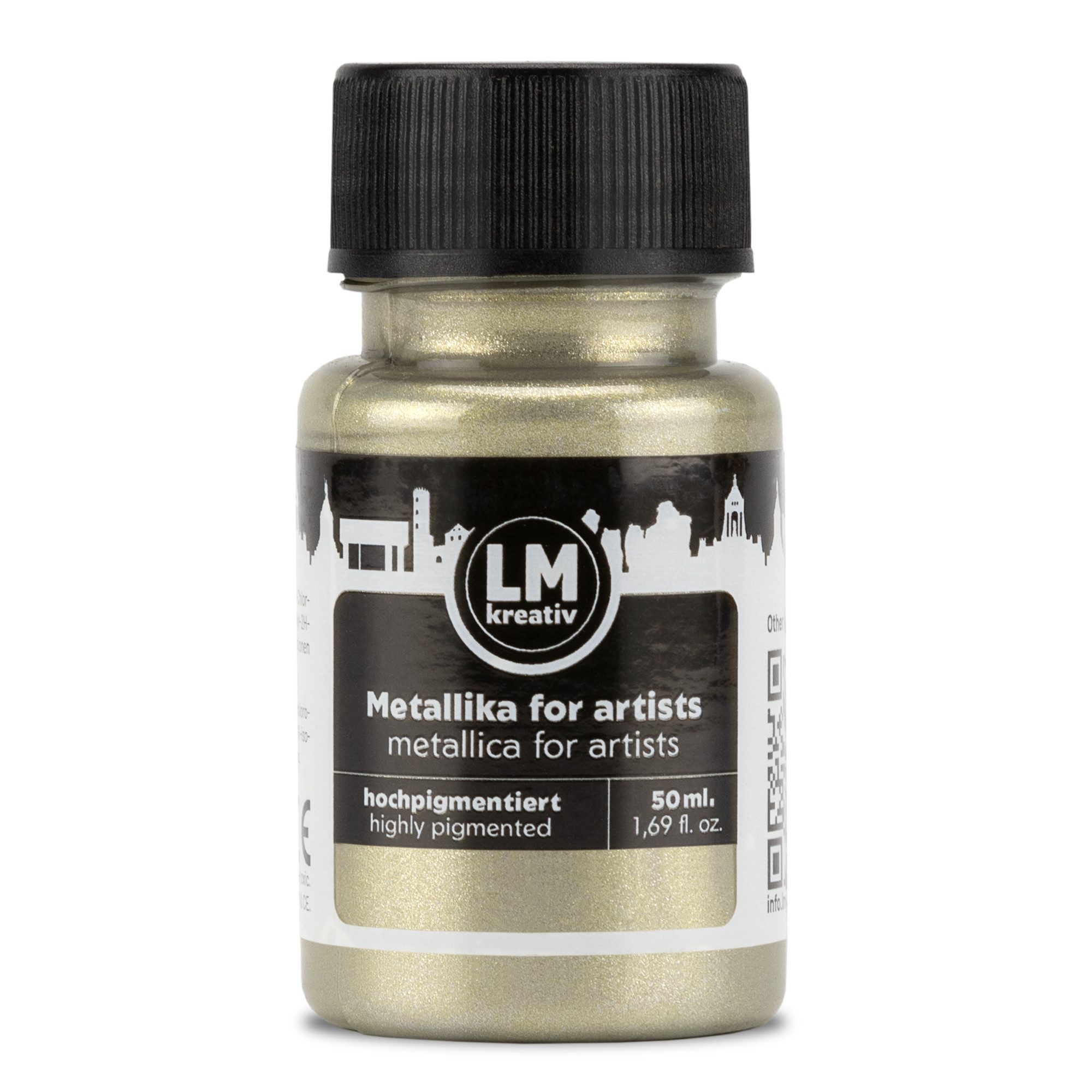 LM-Kreativ Bastelfarbe Metallika for Artists, hochpigmentiert, lichtecht, wasserfest, schnelltrocknend