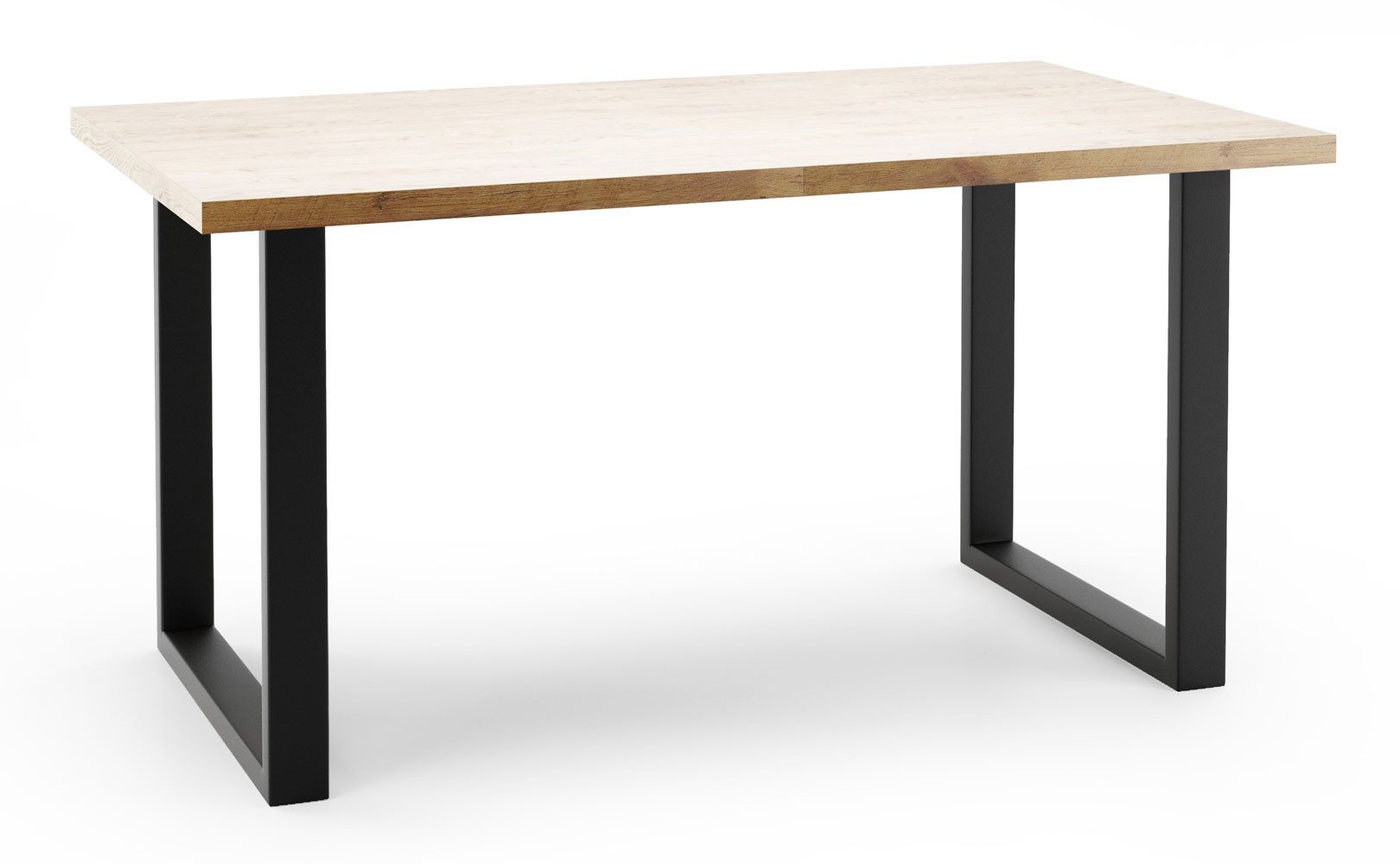 Feldmann-Wohnen Esstisch Pablo (mit 2 Erweiterungsstücken und Metallgestell, 1-St., moderne Optik, Tischplatte rechteckig, ausziehbar), 140/240x80cm ausziehbar Chicago Concrete dunkelgrau