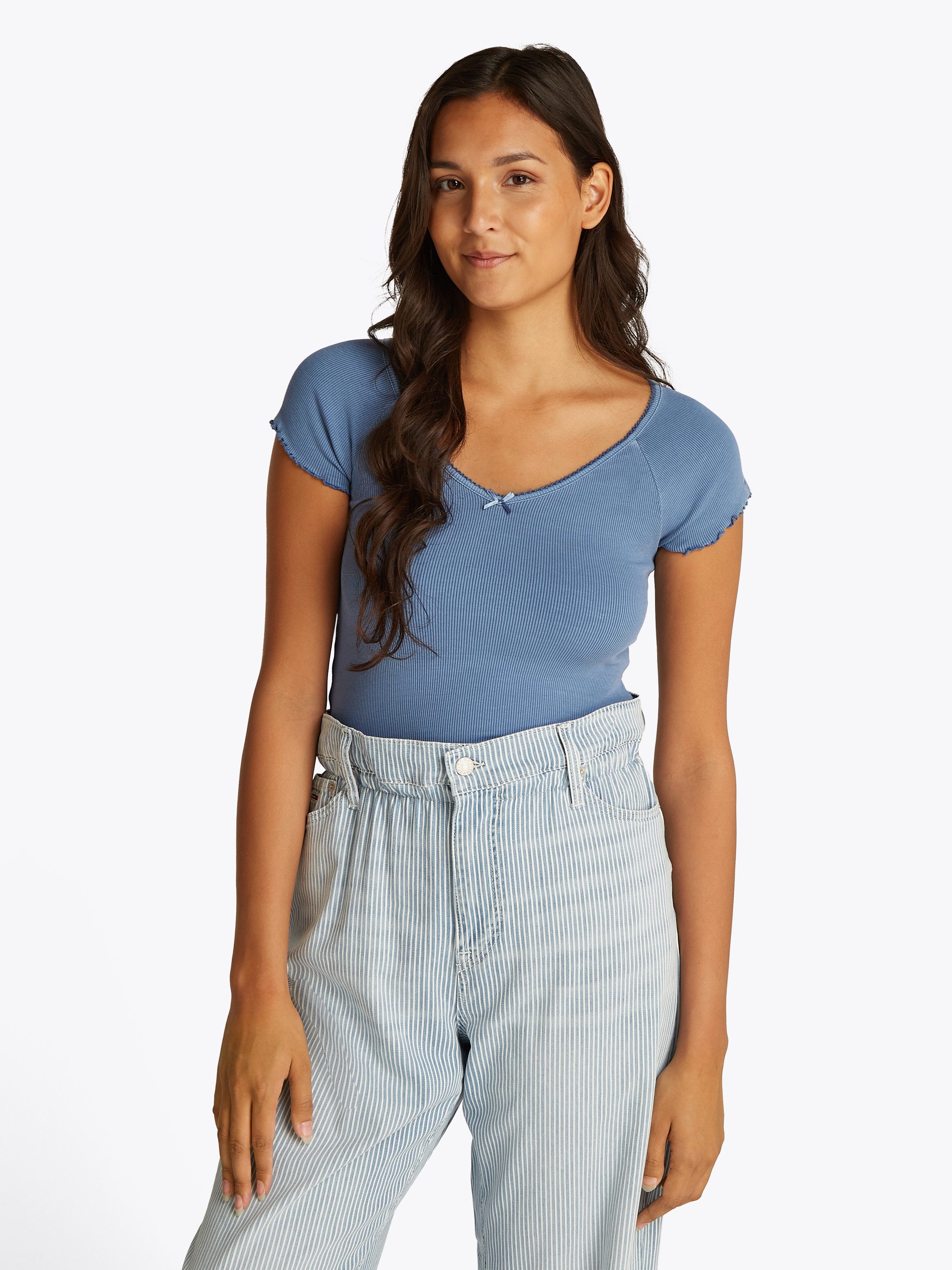 Tommy Jeans Kurzarmshirt TJW SLIM VNECK günstig online kaufen