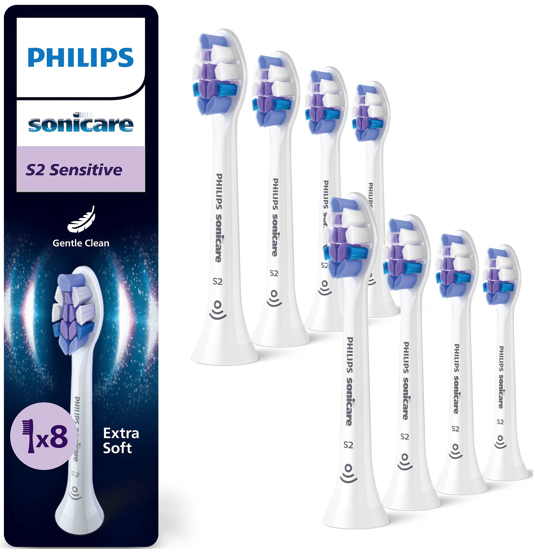 Philips Sonicare Aufsteckbürsten S Sensitive, für empfindliche Zähne und Zahnfleisch, für jedes Sonicare Handstück