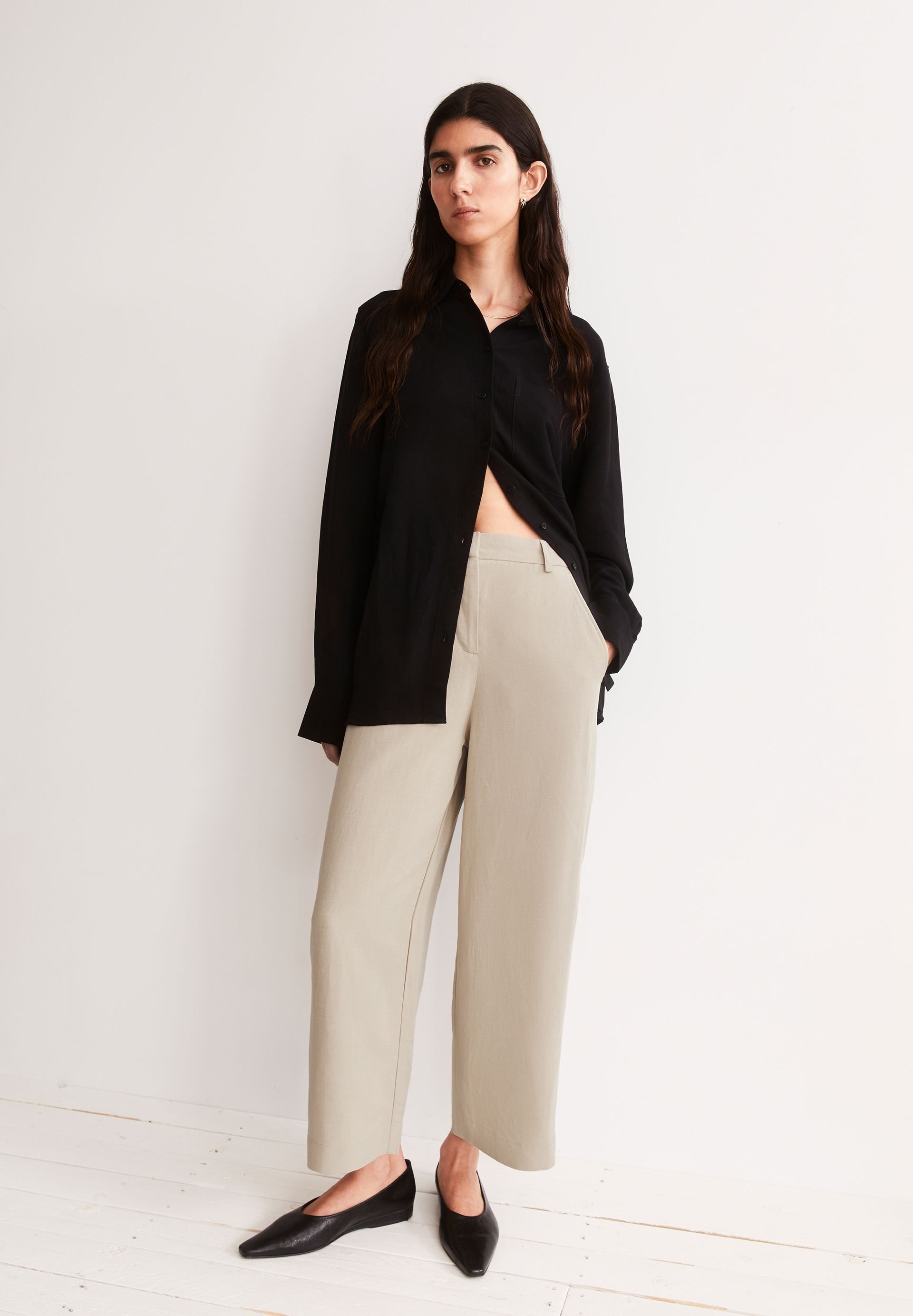 Armedangels Stoffhose CAARUNUS LINO Webhose aus Leinen-Mix (High Waist, Relaxed Fit)