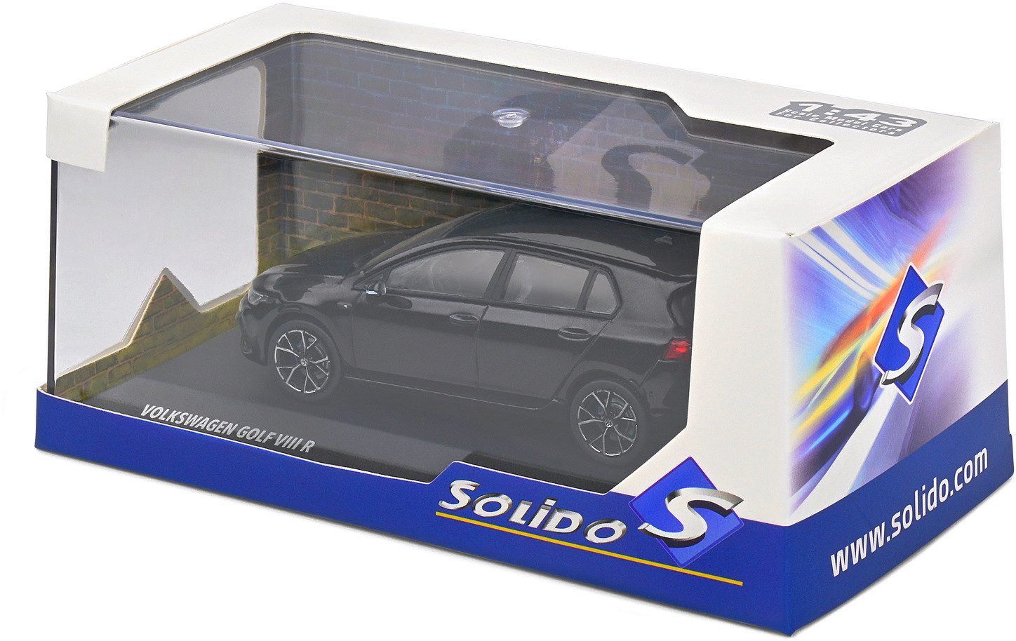 Solido Modellauto Modellauto Maßstab 1:43 VW Volkswagen Golf VIII R schwarz S4311803