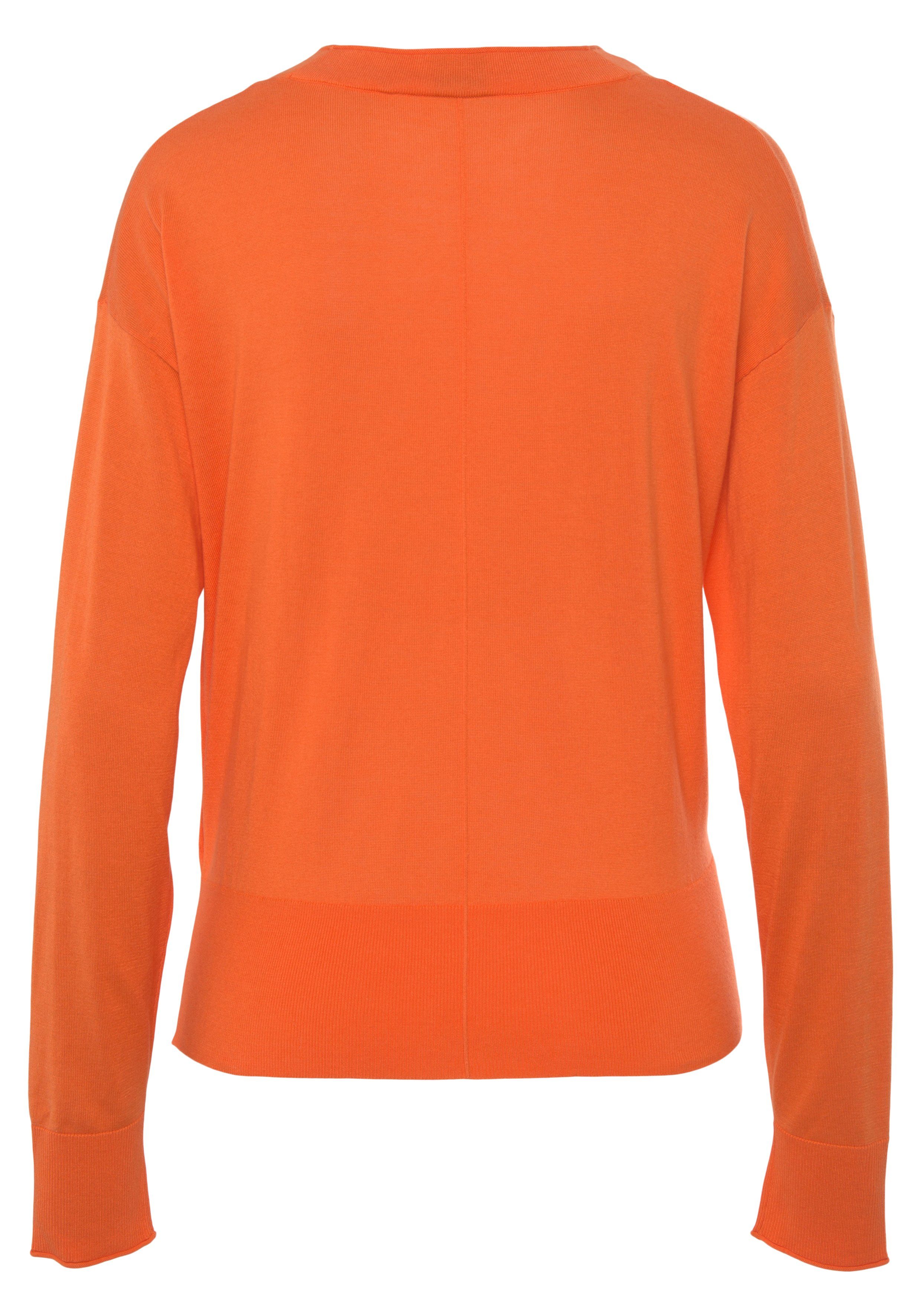 BOSS ORANGE Strickjacke V-Ausschnitt, mit nicht, Open_Orange angenehmer Baumwollmischung C_Fedasa Kratzt