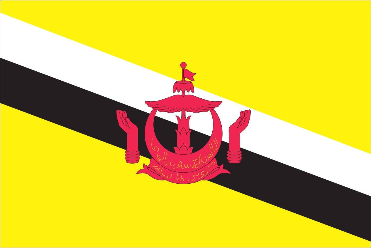 Querformat Flagge Flagge flaggenmeer Brunei 110 g/m²