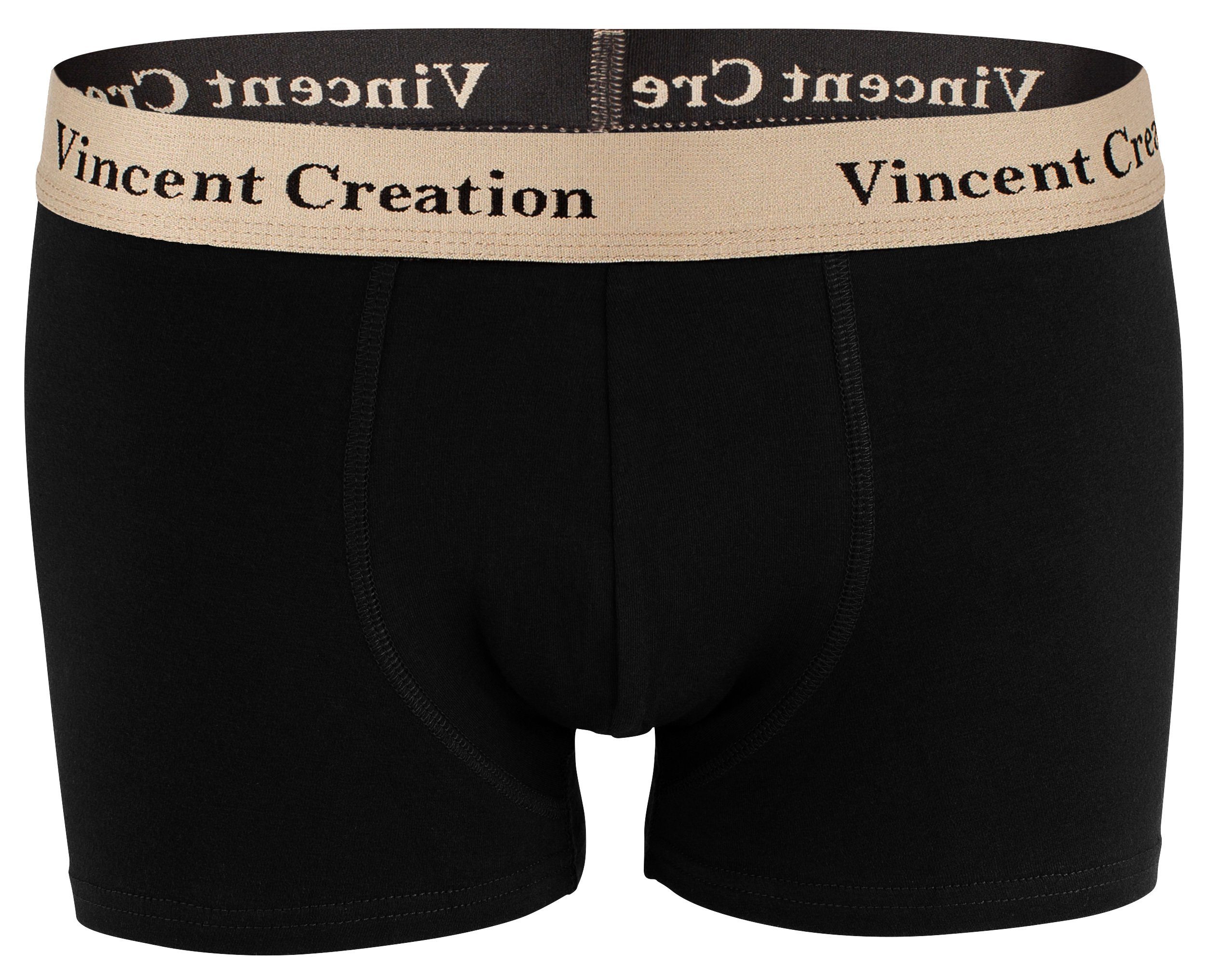 Vincent Creation® Boxershorts (6-St) Baumwollmix schwarz/taupe/schwarz stretchiger angenehm