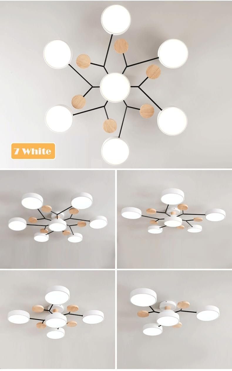 Lichtmodi + Deckenlampe, 1 DOPWii 3 Wohnzimmer, für Köpfe 6 Deckenleuchte Weiss