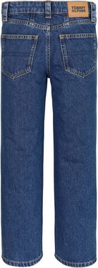 Tommy Hilfiger 5-Pocket-Jeans GIRLFRIEND MID BLUE Kinder Kids Junior MiniMe,mit Leder-Brandlabel am hinteren Bund