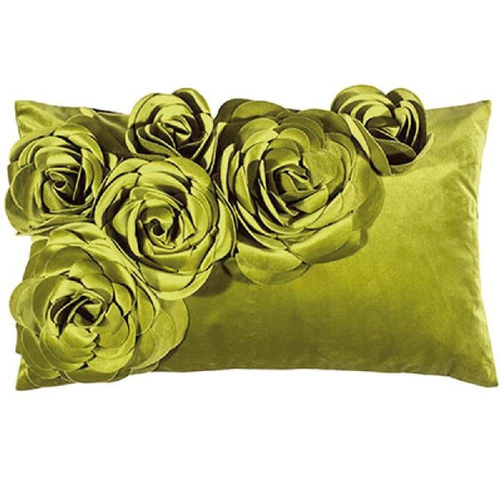 PAD Dekoobjekt Kissenhülle Samt Floral Light Green (30x50cm)