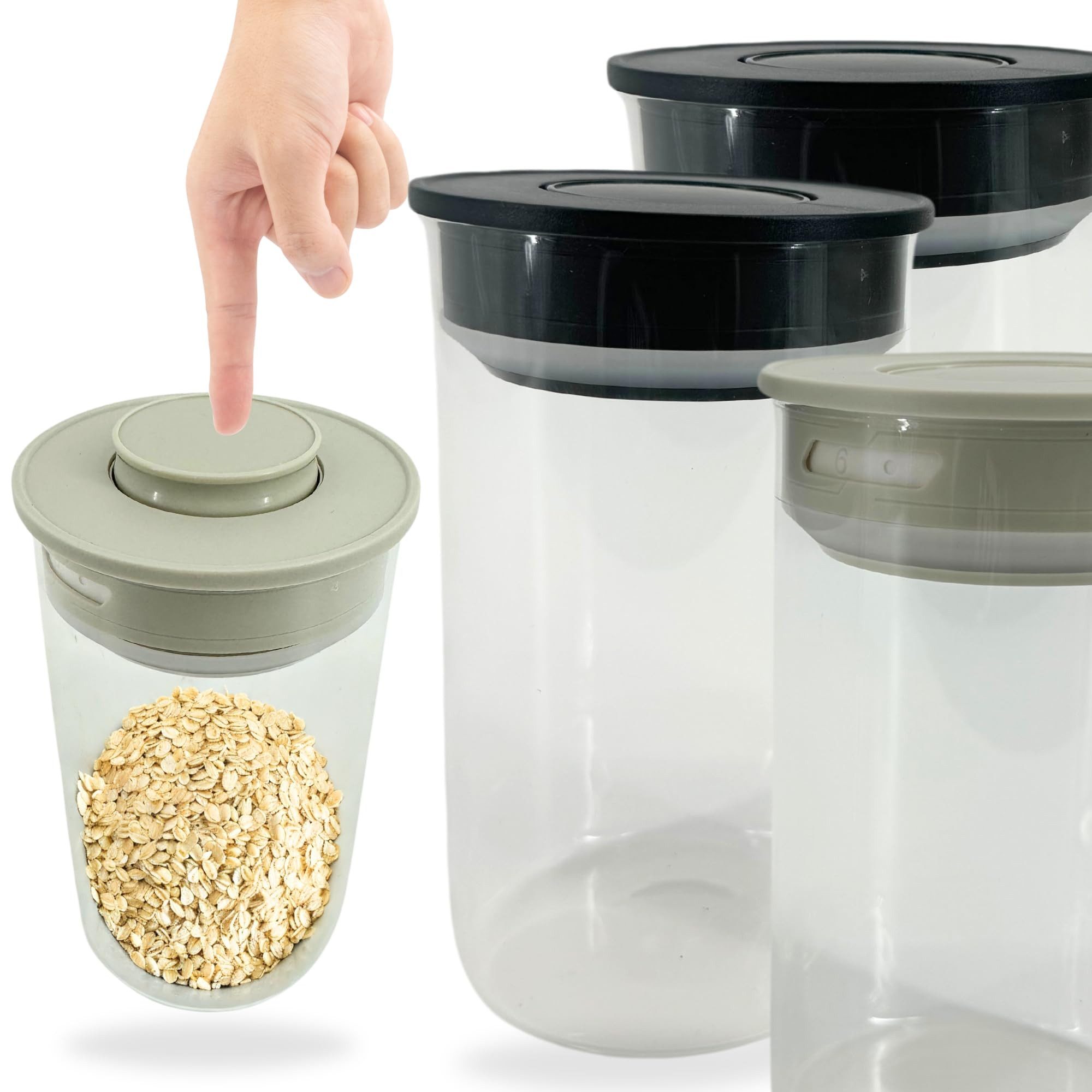 Vorratsglas Vorratsgläser Set 4 Stück 1 Liter Vakuum Borosilikat Glas Aufbewahrung