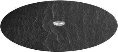LEONARDO Servierplatte TURN, Edelstahl, Glas, 32,5 cm, schwarz Schieferoptic