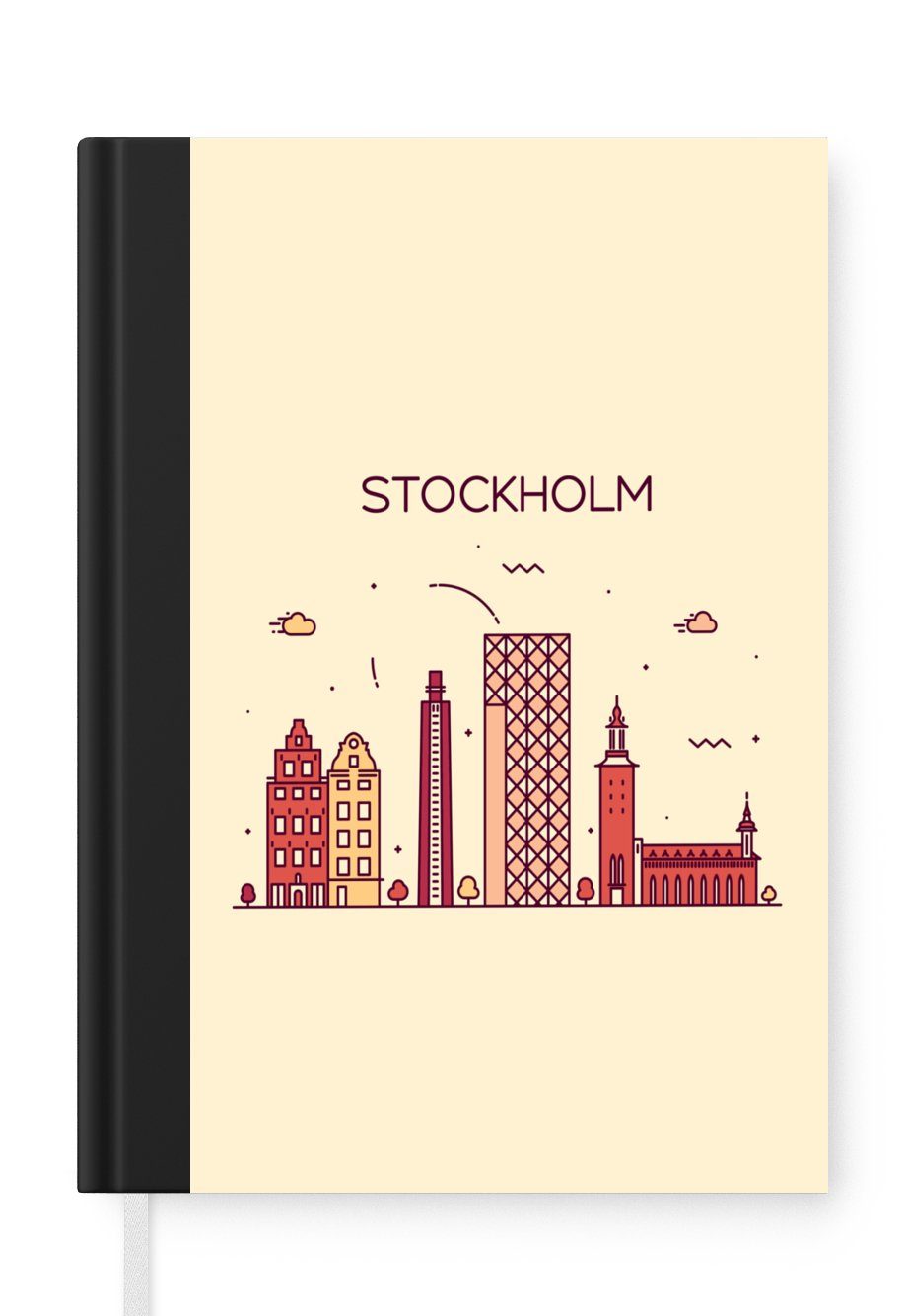 MuchoWow Notizbuch Schweden - Skyline - Stockholm, Journal, Merkzettel, Tagebuch, Notizheft, A5, 98 Seiten, Haushaltsbuch