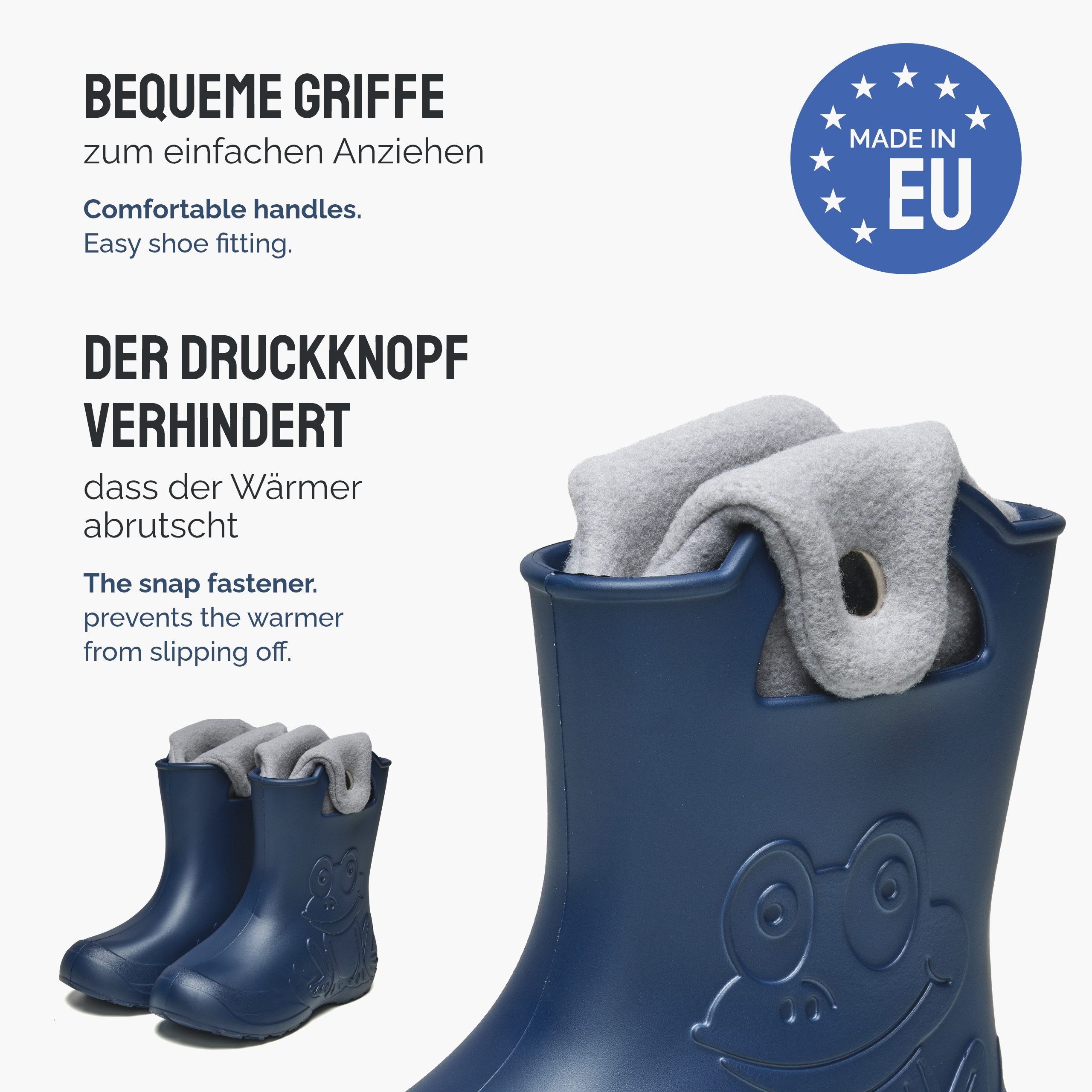 Ladeheid EVA Regenschuhe mit herausnehmbares Innenfutter LA-CA-04 Gummistiefel – Bild 5 von 5