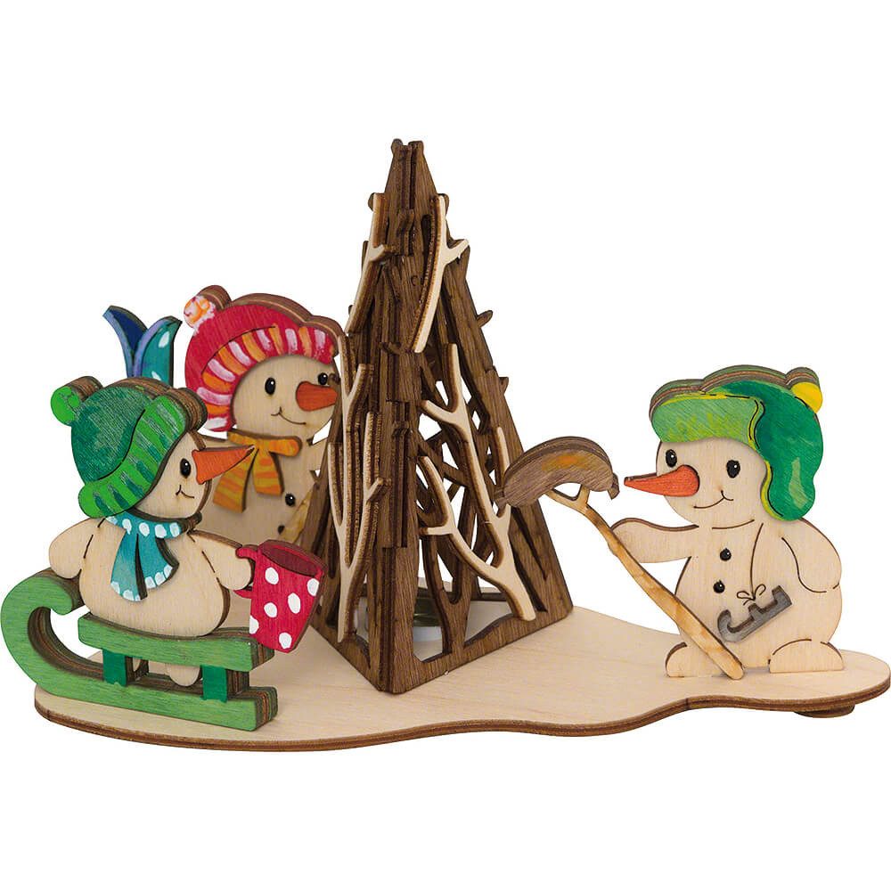 Kuhnert Räuchermännchen Bastelset Rauchhaus Schneemann Sportler (11cm) von Drechslerei Kuhnert
