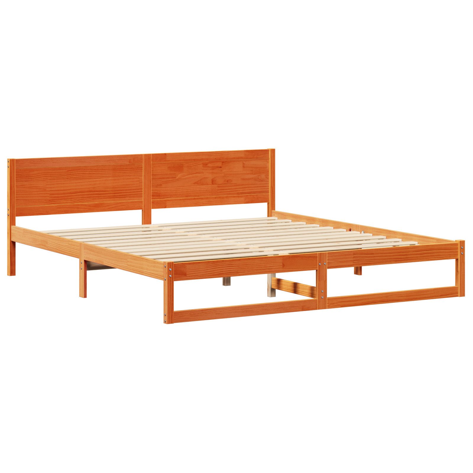 vidaXL Bett Bettgestell Wachsbraun Massivholz Kiefer günstig online kaufen