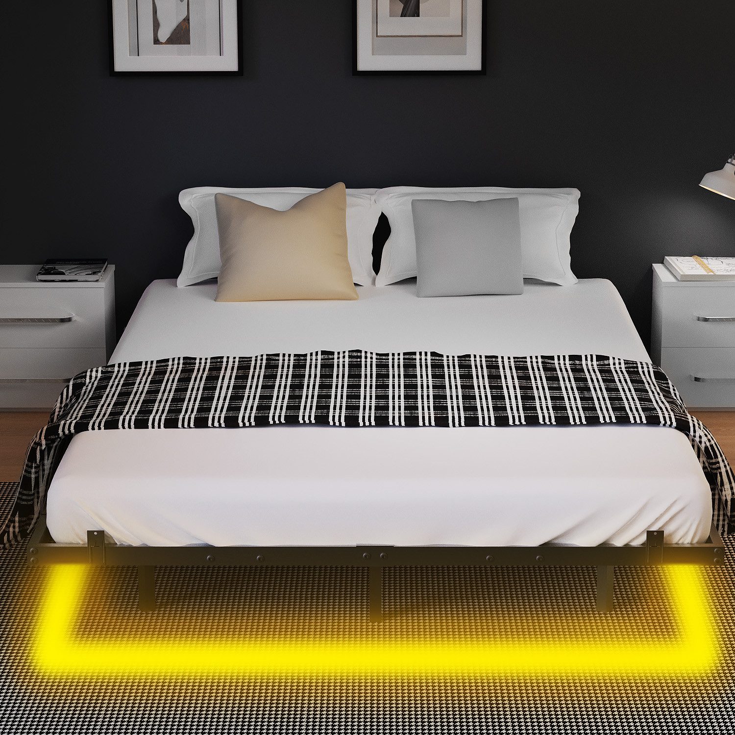OULENBIYAR Bettgestell Doppelbett 140x200cm, Visuell Schwebendes günstig online kaufen