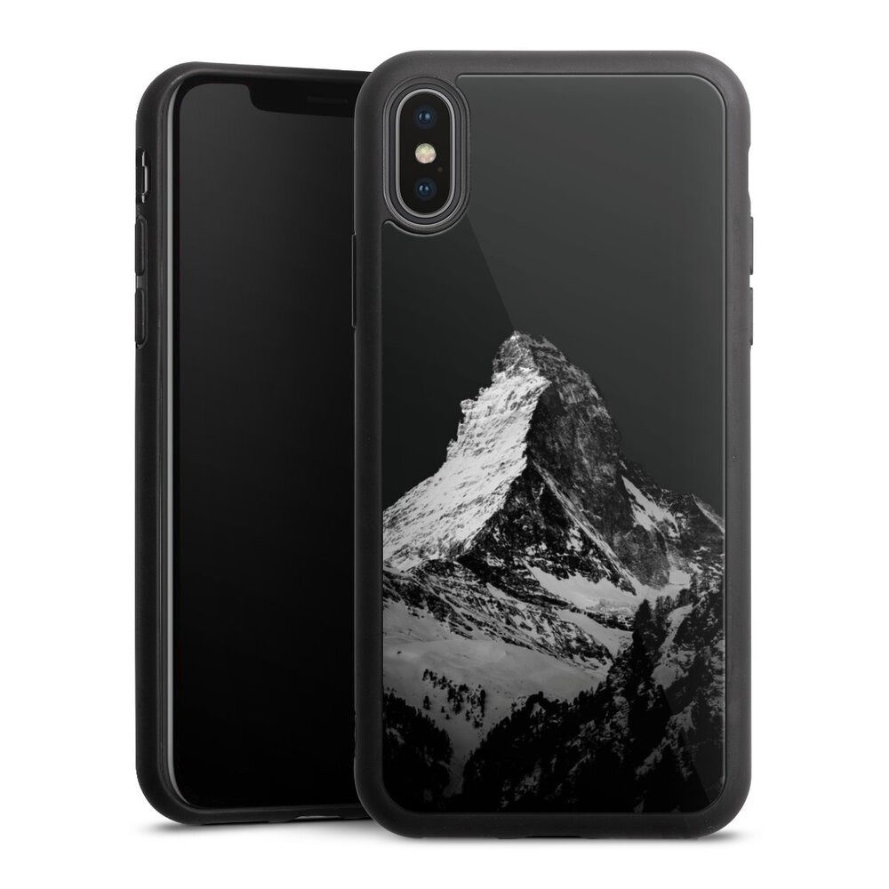DeinDesign Handyhülle Berg Schnee Alpspitze Snow Capped Mountains Grayscale, Apple iPhone X Gallery Case Glas Hülle Schutzhülle 9H Gehärtetes Glas