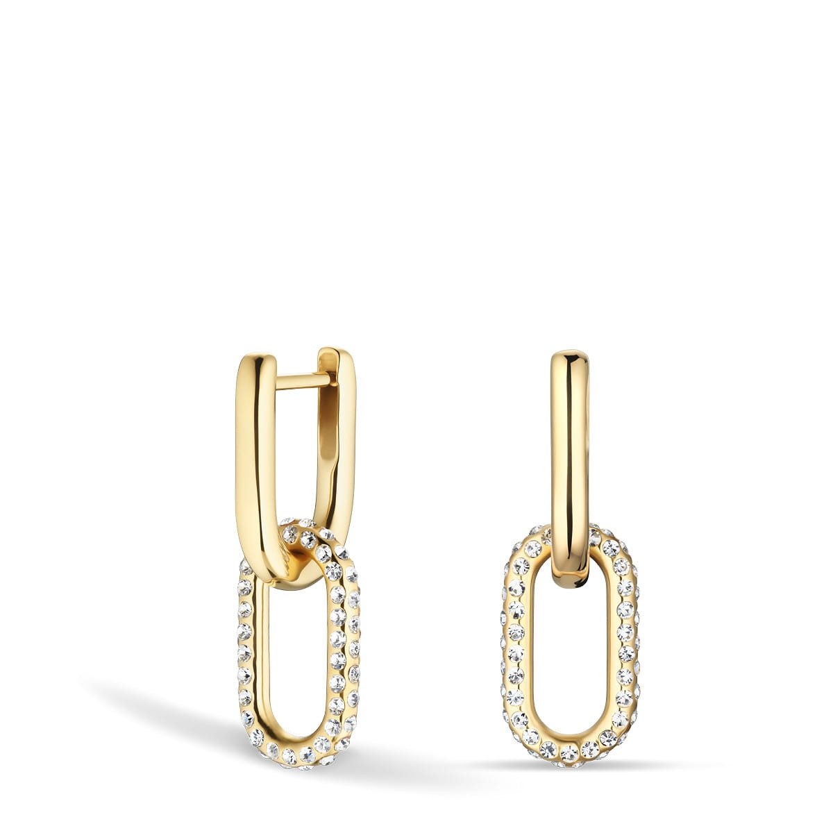 Bering Ohrhänger-Set Arctic Pavé Gold Ohrring mit Zirkonia, Eleganter Edelstahl