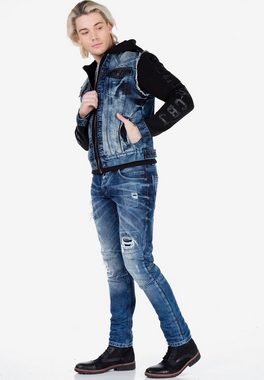 Cipo & Baxx Sweatjacke im coolen Jeans-Look
