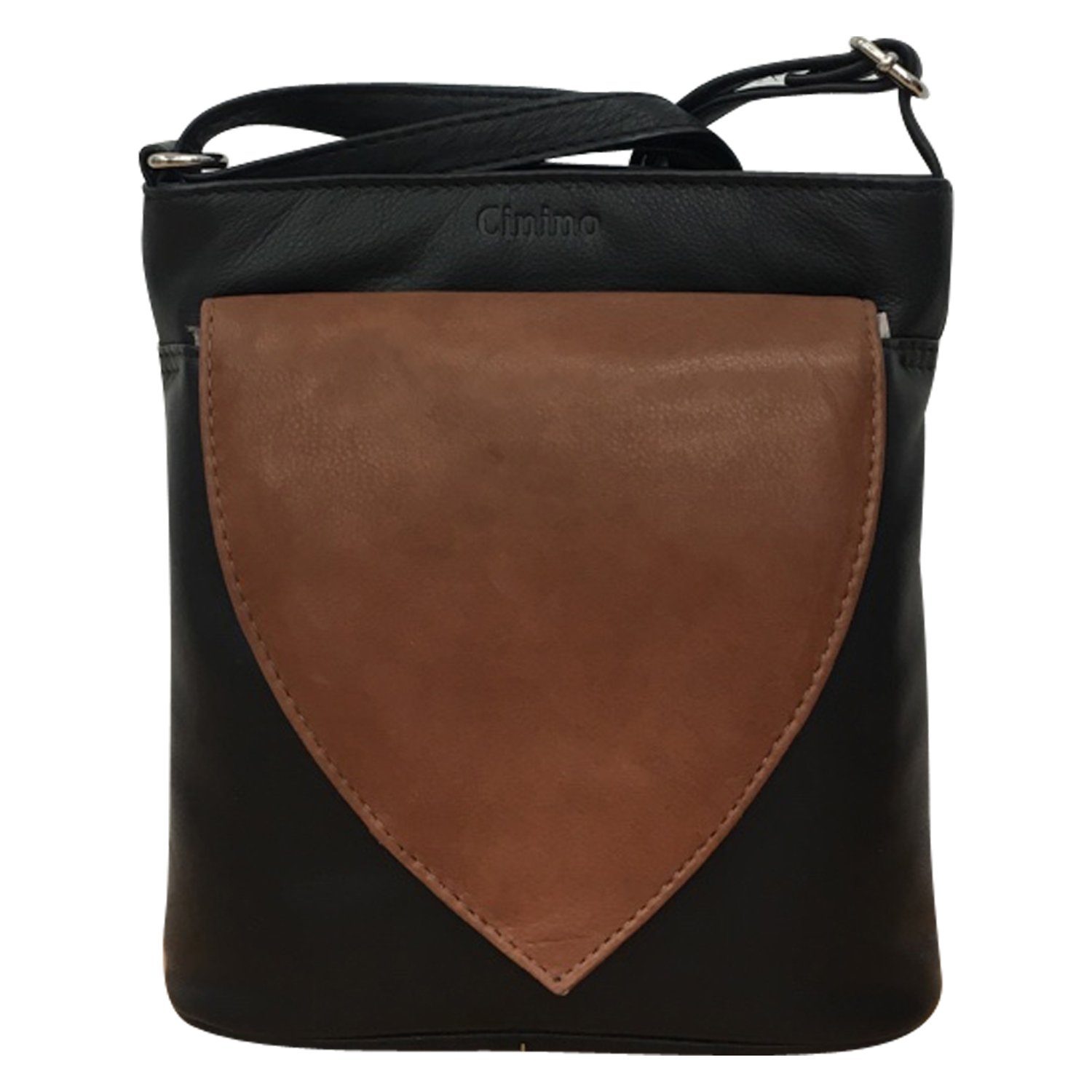 Cinino Handtasche C1920, Ledertasche Umhängetasche