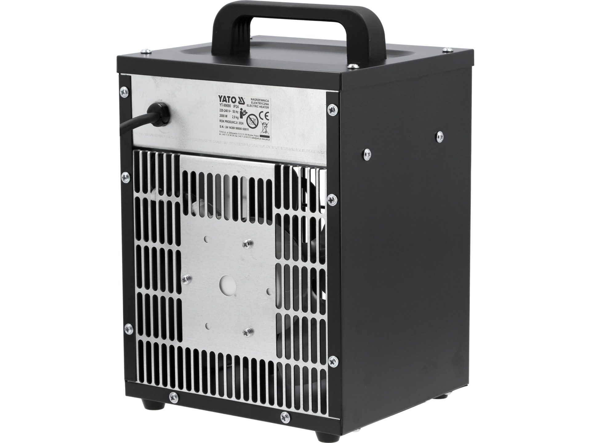 Yato Heizgerät Heizgerät, Heizlüfter, Heizgebläse 2000W 3 Stufen mit Thermostat, 2000 W