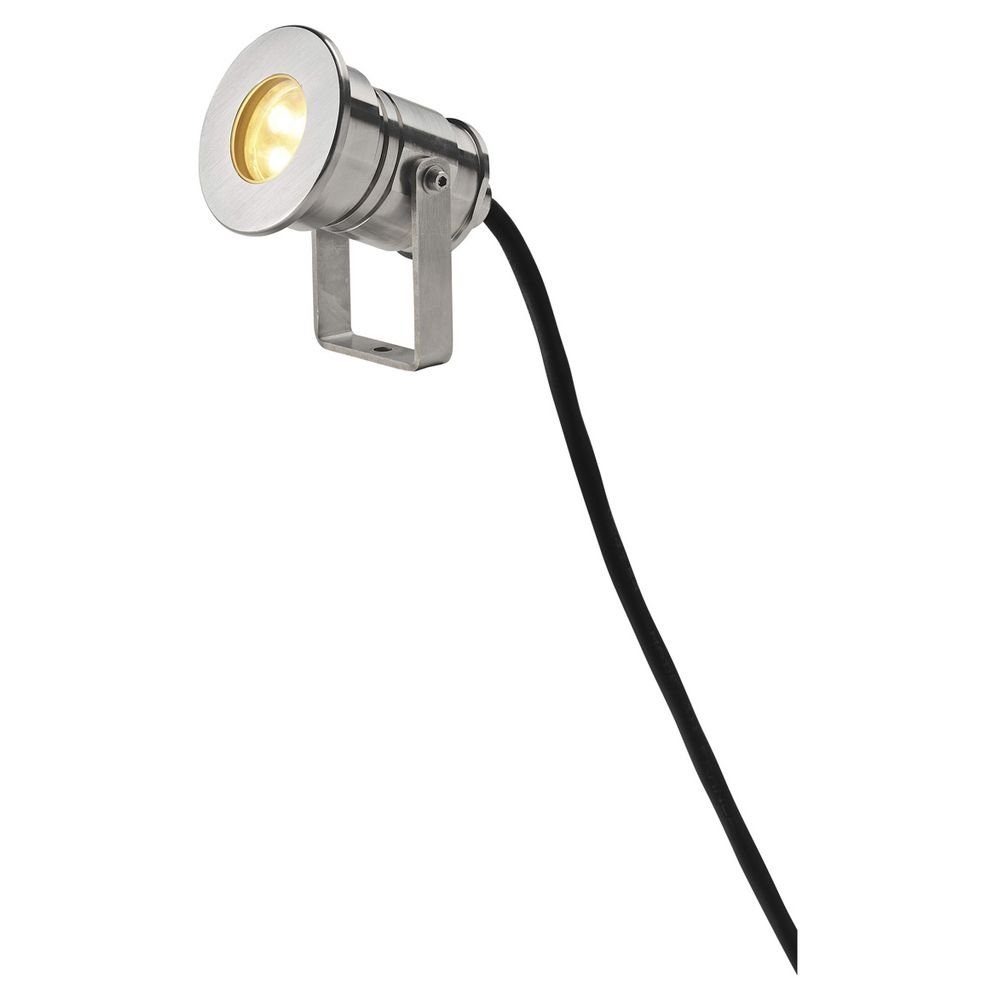SLV LED Gartenstrahler LED Strahler Dasar Edelstahl 316, 230 V, IP67, keine  Angabe, Leuchtmittel enthalten: Ja, fest verbaut, LED, warmweiss,  Außenstrahler