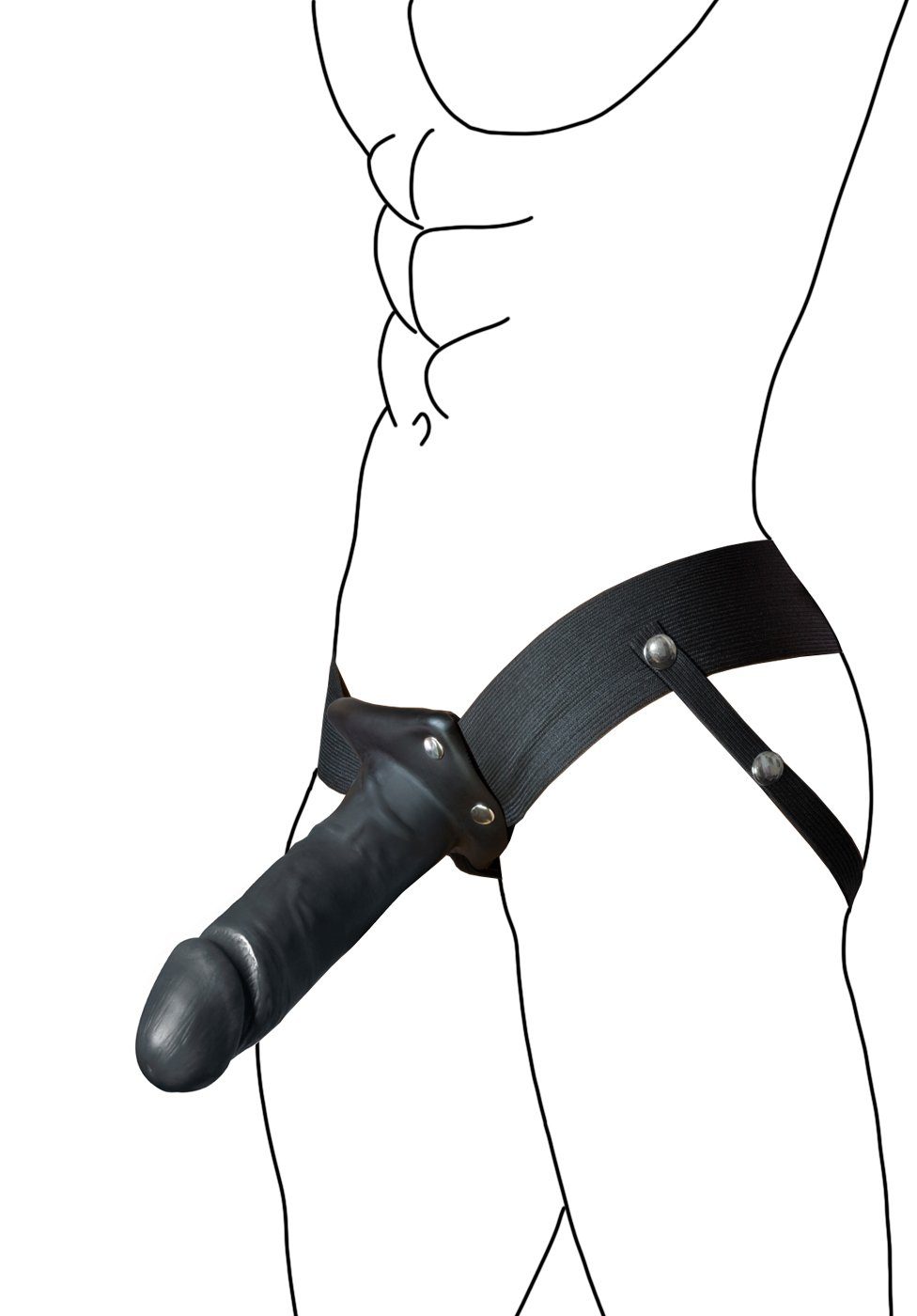Dr. Skin Strap-on-Sleeve Strap-on Penishülle 19 cm - schwarz