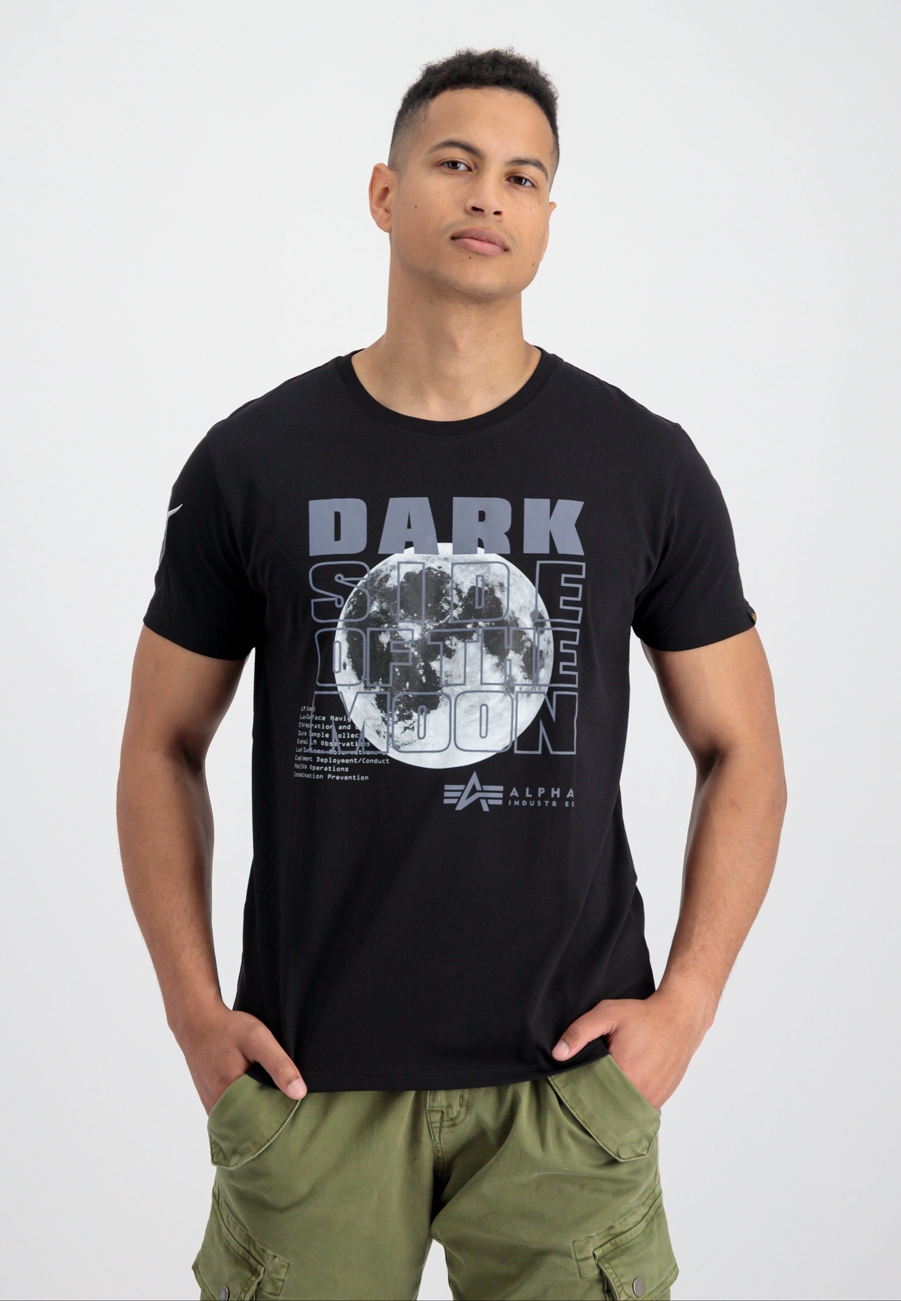 Alpha Alpha T-Shirt black/reflective Industries T-Shirts Side Men Dark Industries T-Shirt -