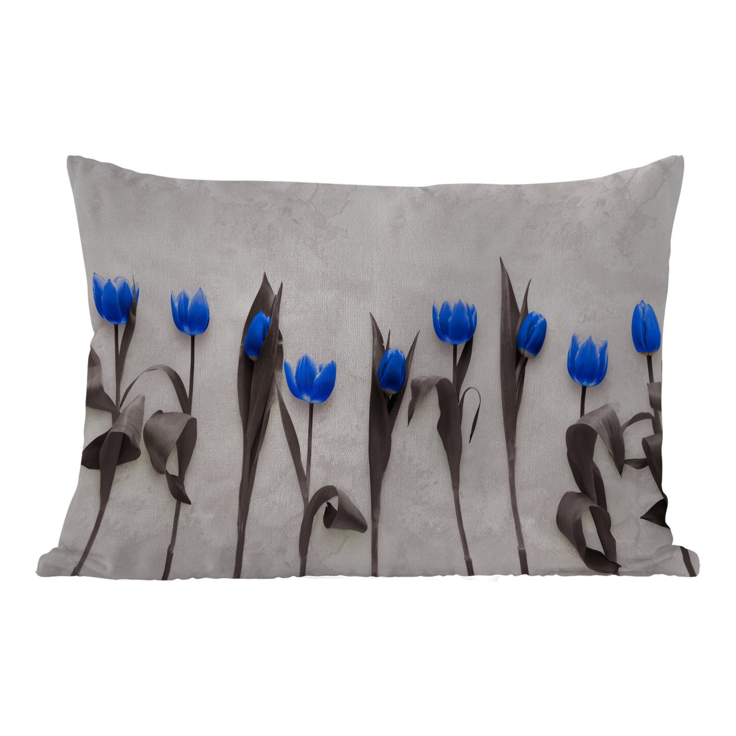 Kissenhülle Blumen MuchoWow - Tulpen - Polyester, Blau, Dekokissen Outdoor-Dekorationskissen, Dekokissenbezug,