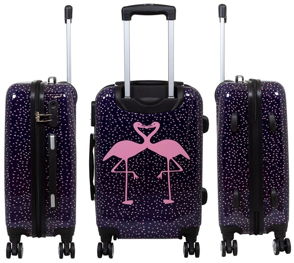Trendyshop365 Hartschalen-Trolley Flamingo, bunter Koffer mit Motiv, 3 Größ günstig online kaufen