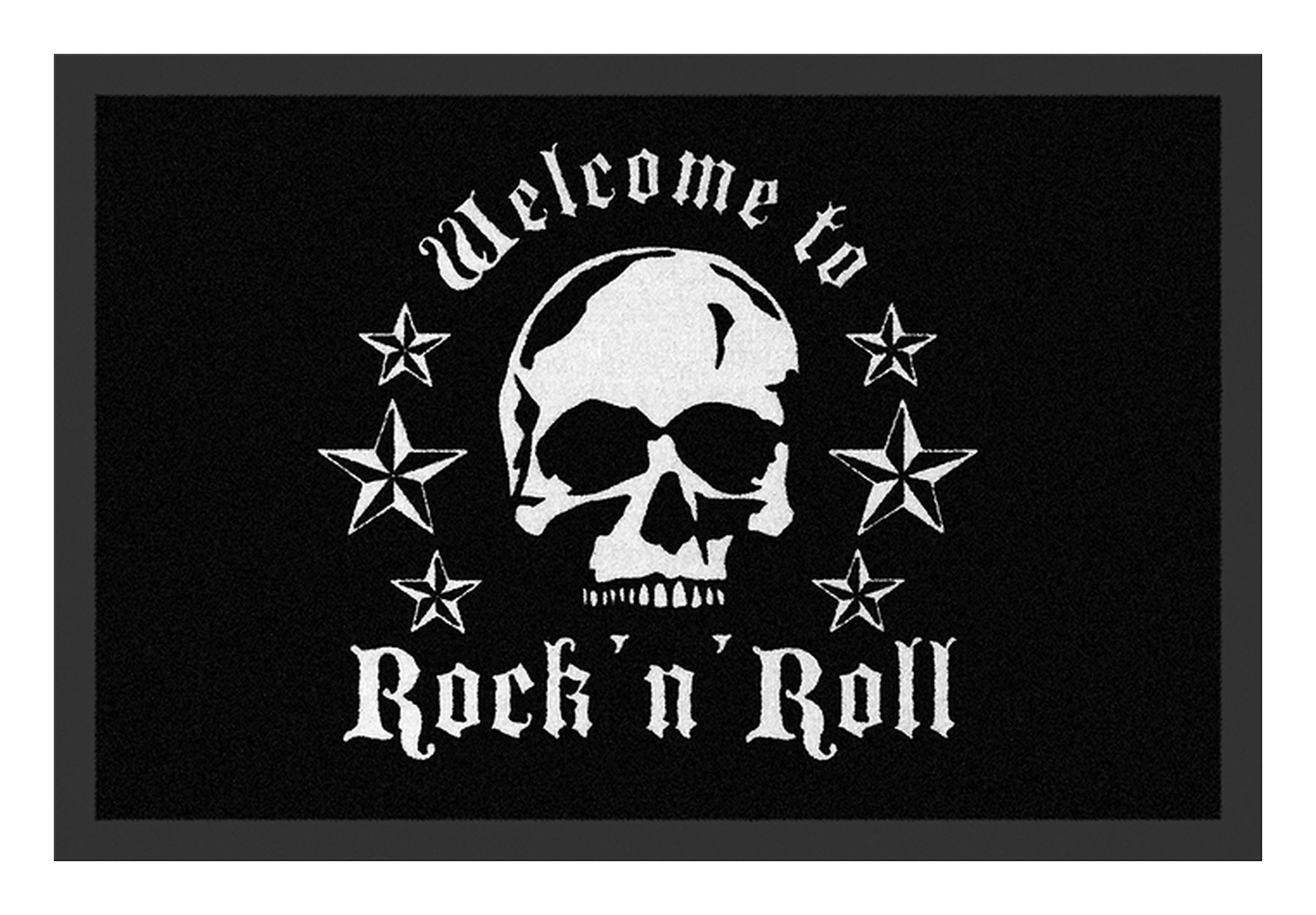 Rockbites Fußmatte Rockbites - Fußmatte Türmatte "Skull - Rock 'n' Roll" Schwarz Nr. 70