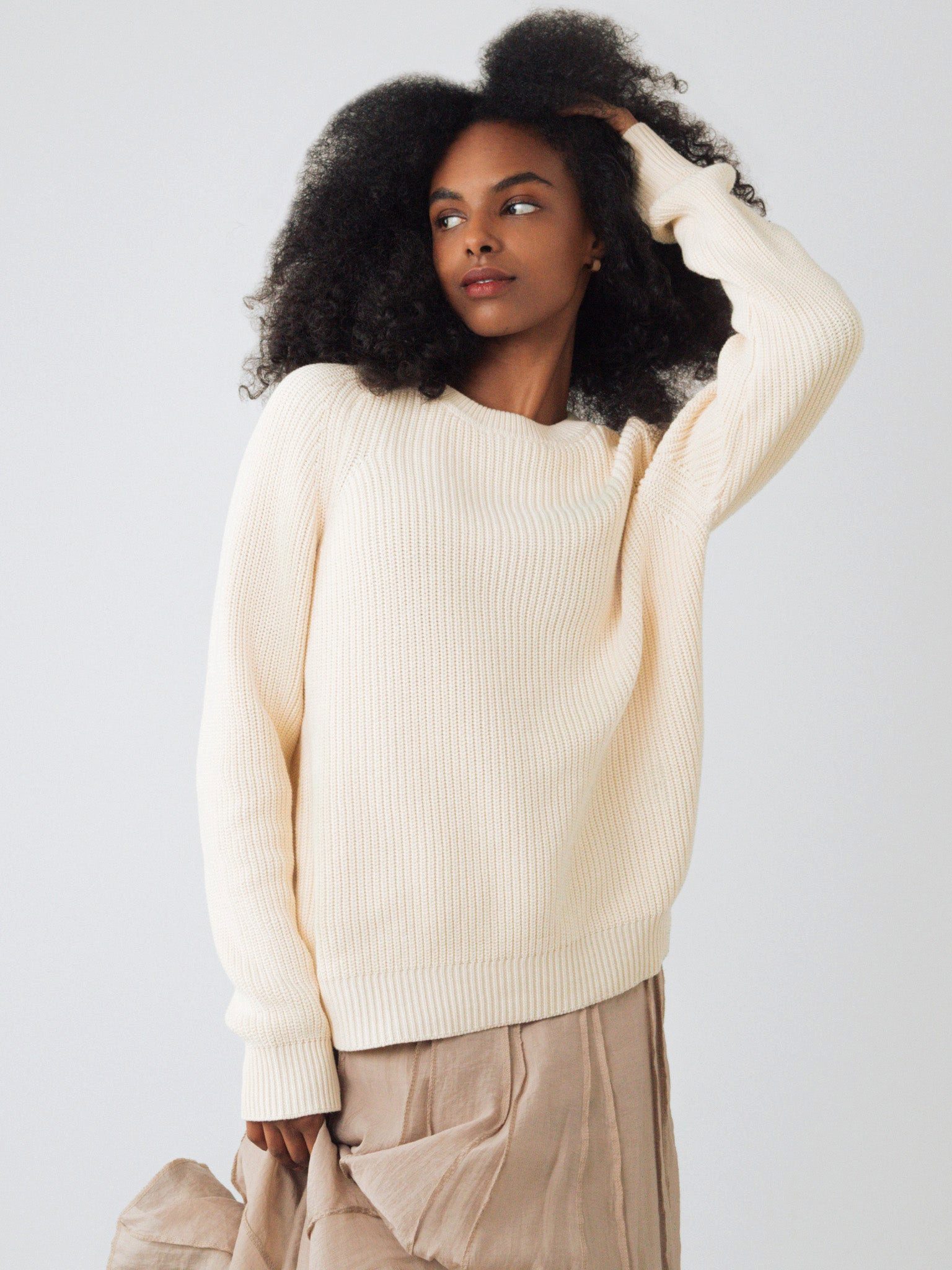 HONEST BASICS Strickpullover Grobstrick Pullover Damen aus Bio-Baumwolle