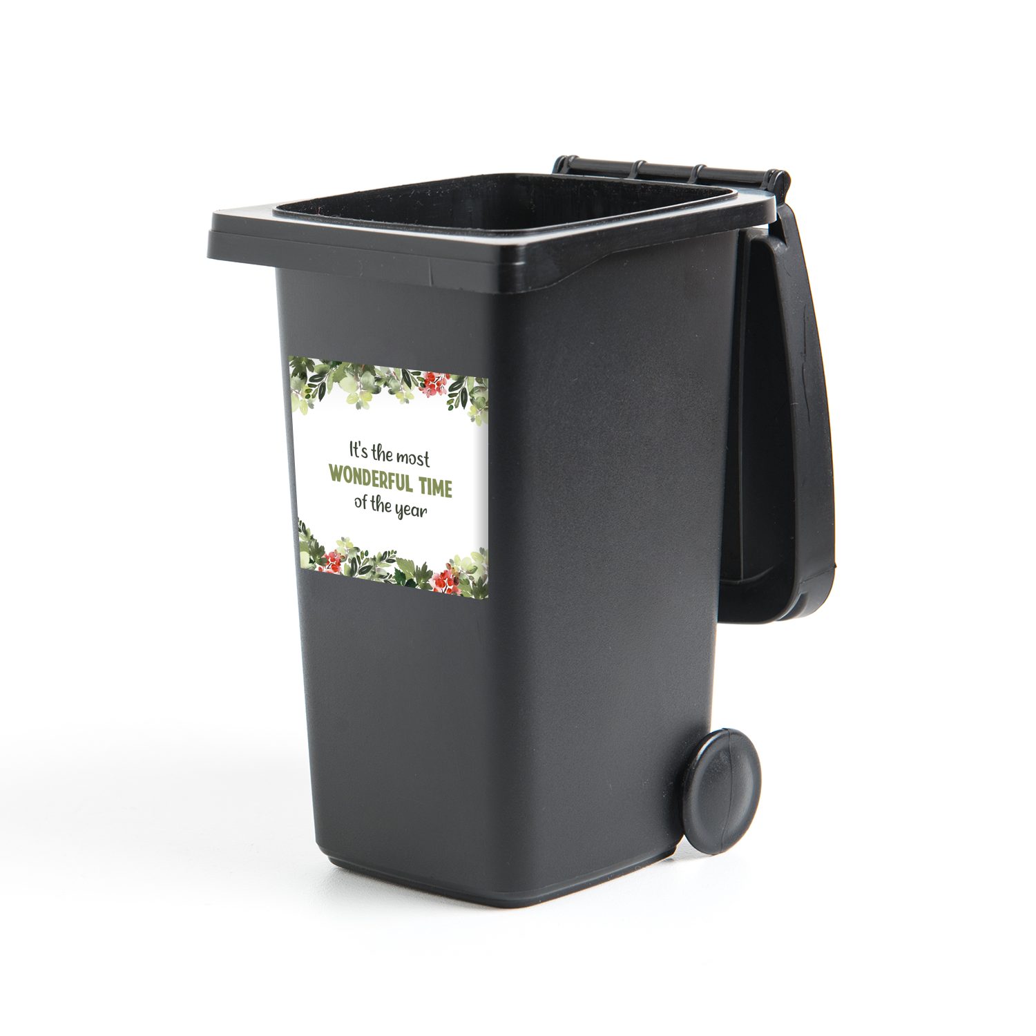 MuchoWow Zitat Mülltonne, St), Sticker, - Abfalbehälter Weihnachten Wandsticker (1 Aquarell - Container, Mülleimer-aufkleber,
