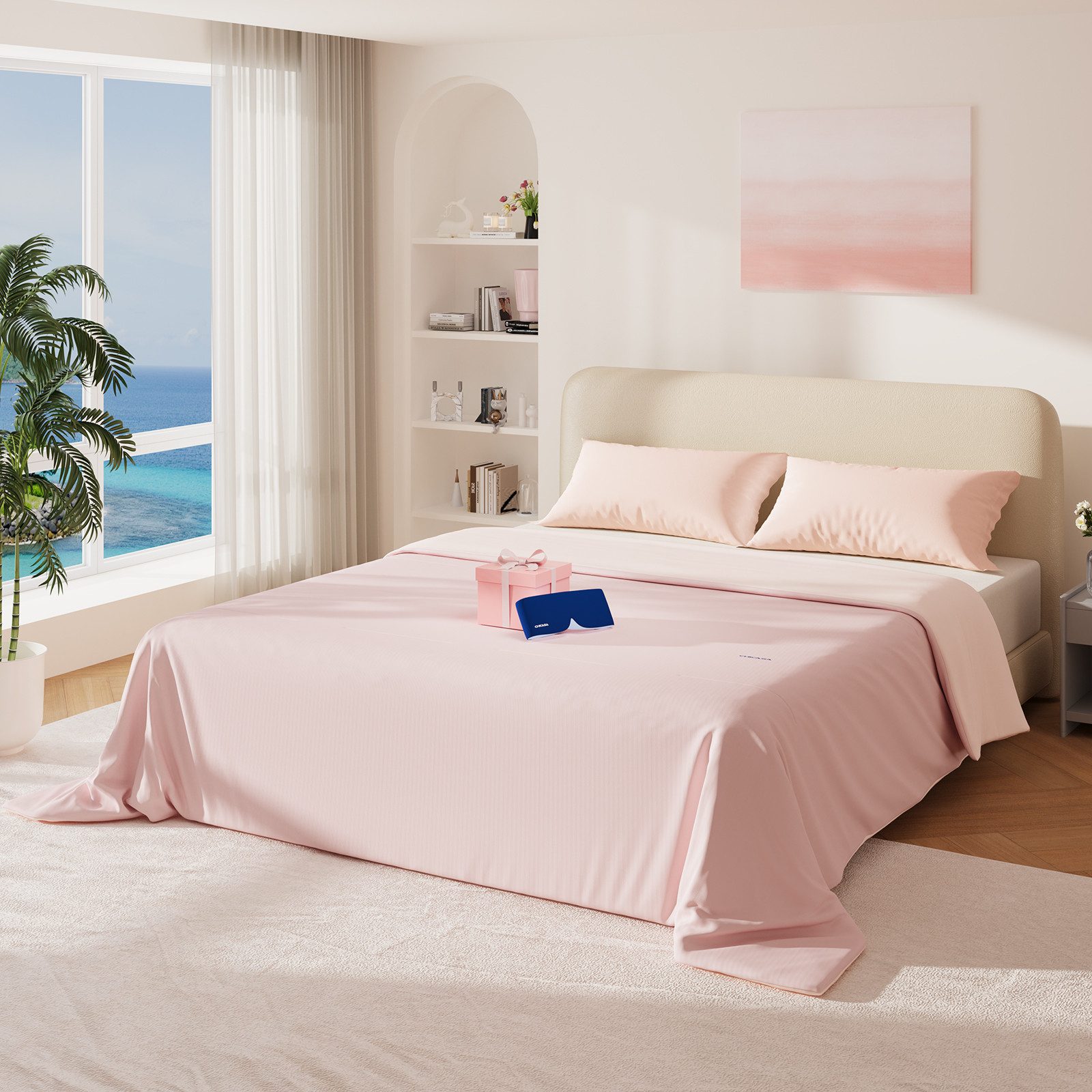 CHICASA Microfaserbettdecke Duo-Wende-Sommerdecke inkl. Gratis-Schlafmaske, waschbar