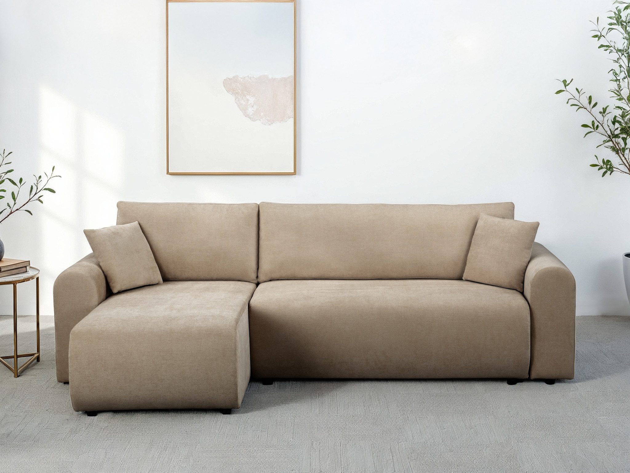 OTTO home Ecksofa JONAA L-Form, 241cm - OTTO. Verlässliche Qualität., Schlaffunktion(133/200), Bettkasten, Cord, Struktur, Unser Tiefpreis