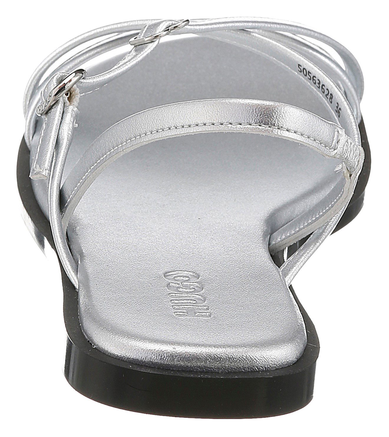 HUGO Amaryl Riemchensandale Sommerschuh, Zehentrenner, flache Sandalette in Metallic-Optik